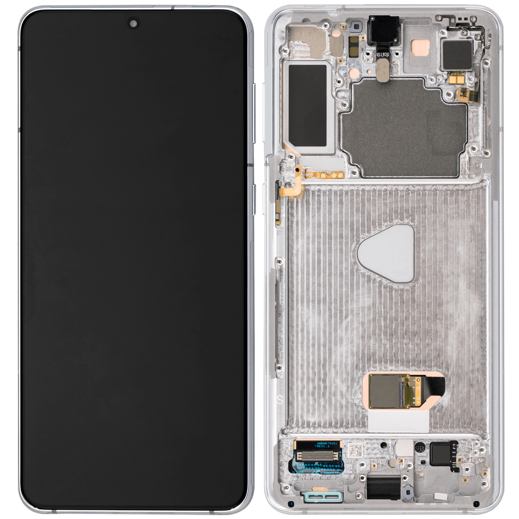 OLED Assembly With Frame Compatible For Samsung Galaxy S21 Plus 5G Replacement (Vemake) (Phantom Silver)