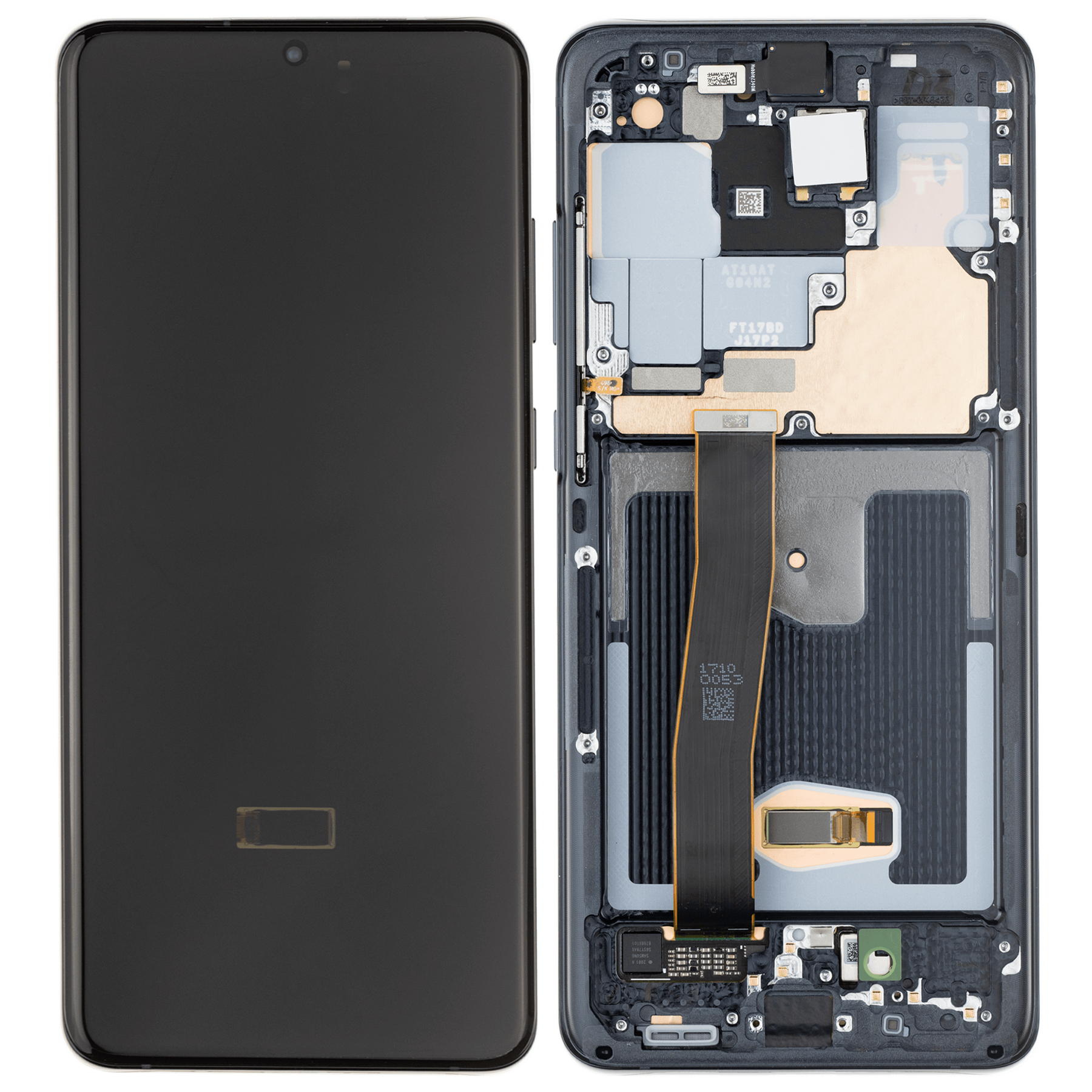 OLED Assembly With Frame Compatible For Samsung Galaxy S20 Ultra 5G Replacement (Vemake) (Cosmic Black)