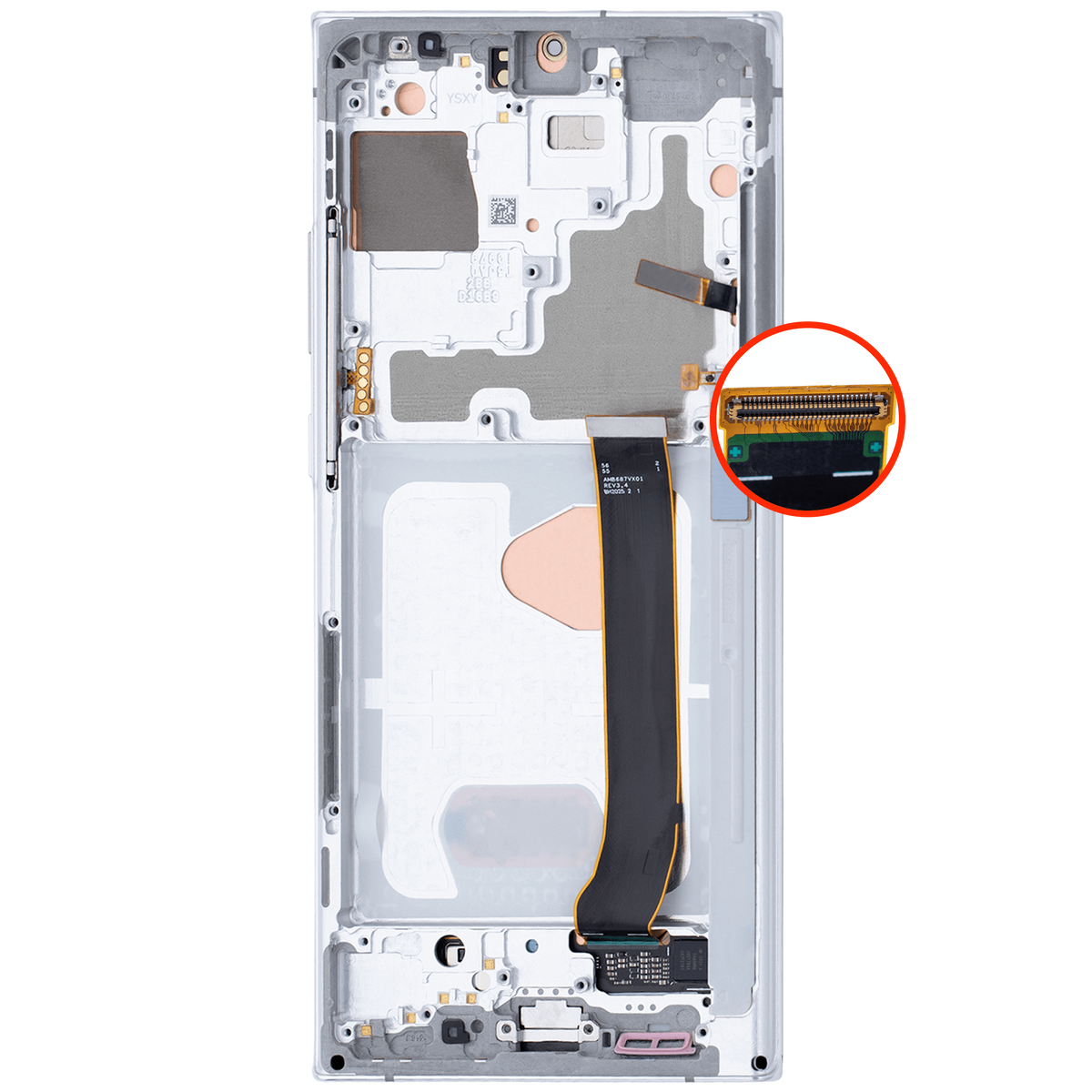 OLED Assembly With Frame Compatible For Samsung Galaxy Note 20 Ultra 5G Replacement  (Vemake) (Mystic White)