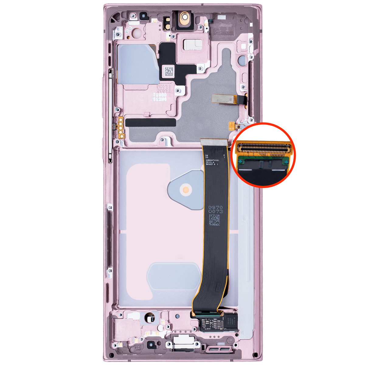 OLED Assembly With Frame Compatible For Samsung Galaxy Note 20 Ultra 5G Replacement (Vemake) (Mystic Bronze)