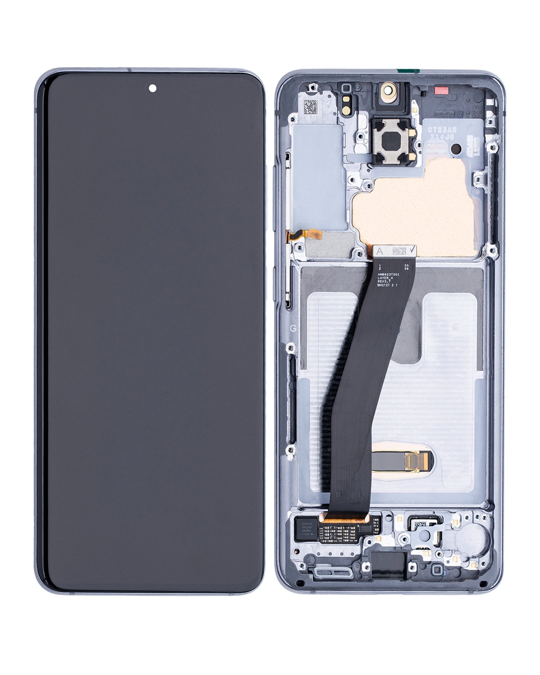 OLED Assembly With Frame Compatible For Samsung Galaxy S20 5G Replacement by Macfactory.Store (Verizon 5G UW Frame Only) (Refurbished) (Cosmic Gray)