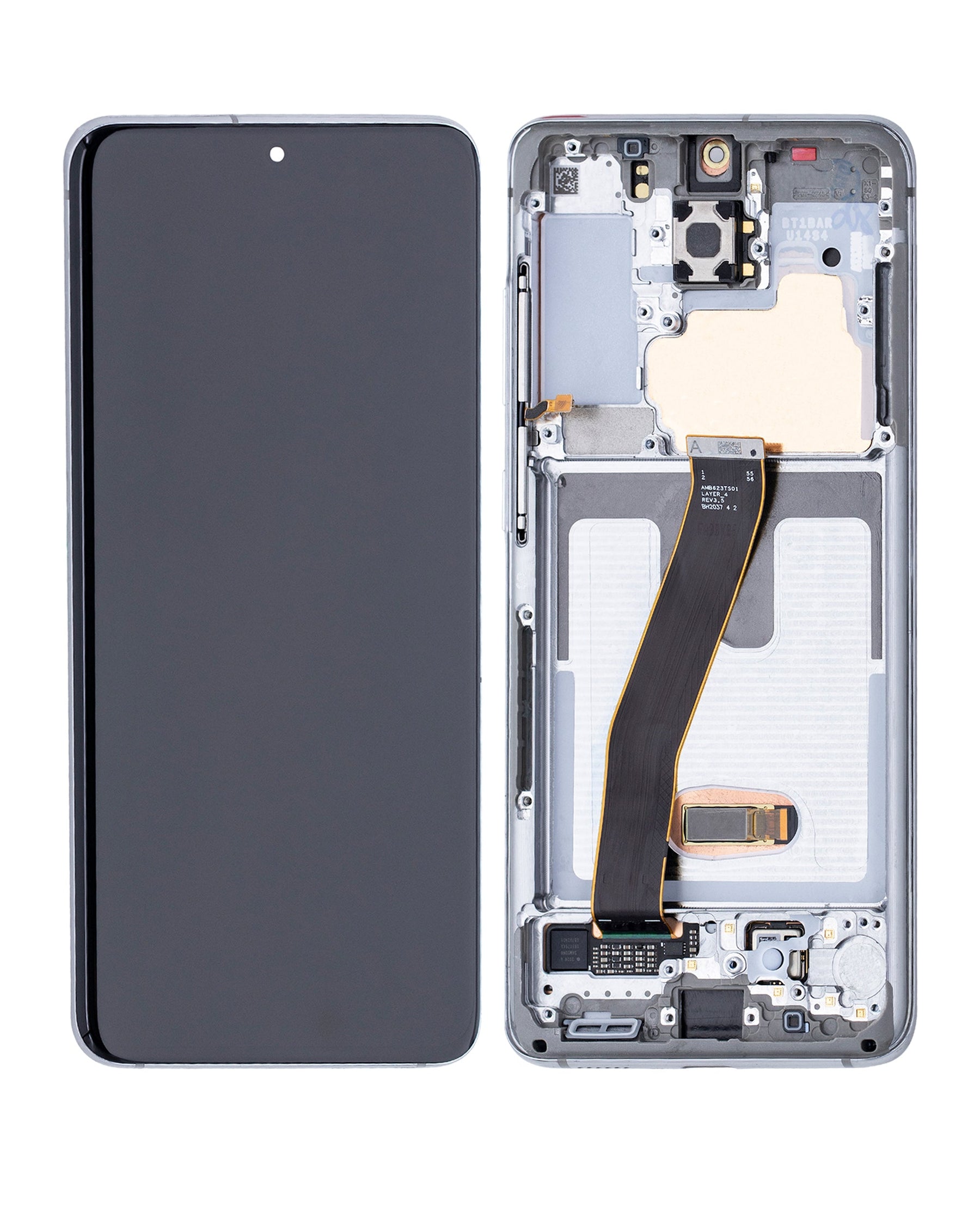 OLED Assembly With Frame Compatible For Samsung Galaxy S20 5G Replacement (Verizon 5G UW Frame Only) (Refurbished) (Cloud White)