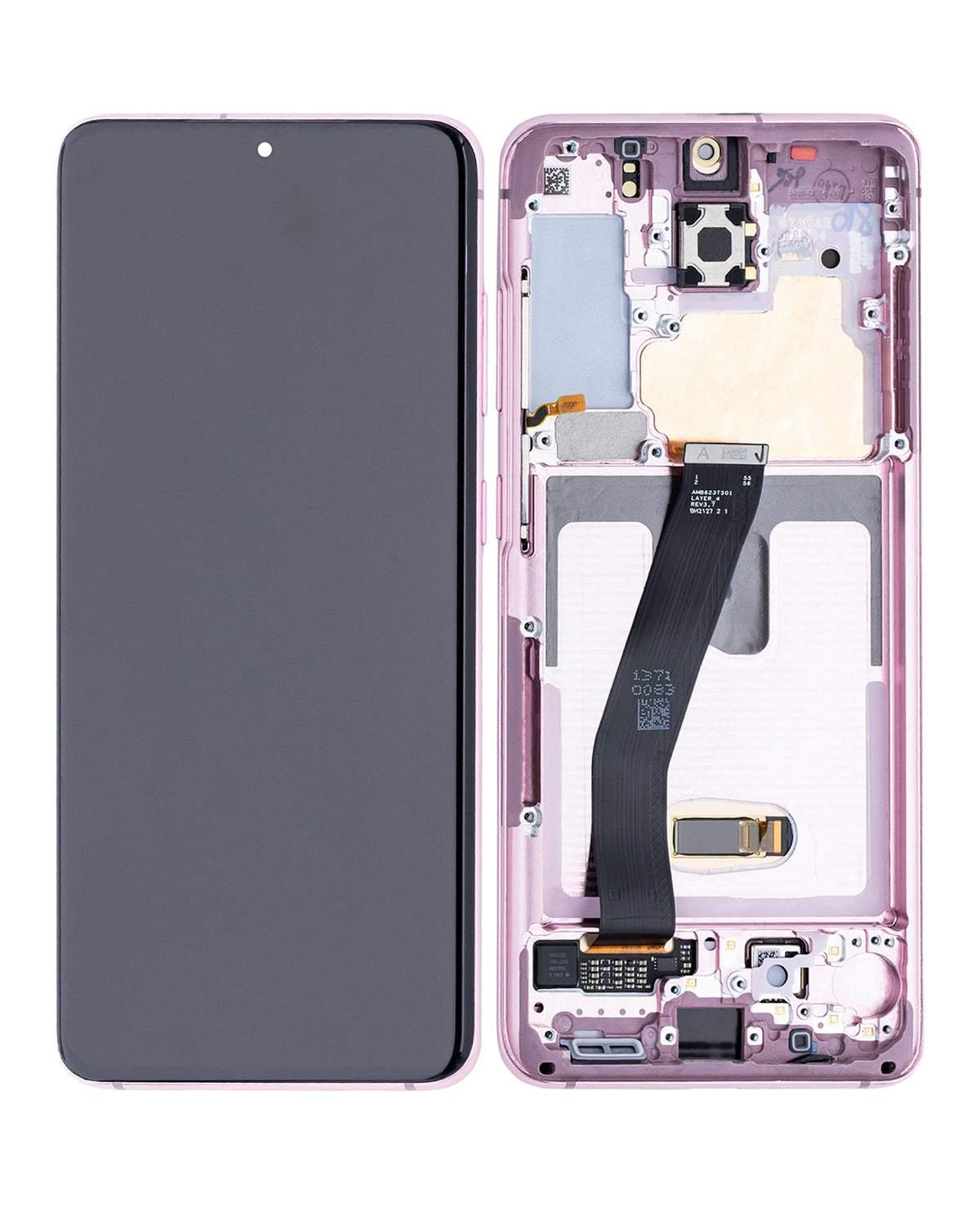 OLED Assembly With Frame Compatible For Samsung Galaxy S20 5G  Replacement (Verizon 5G UW Frame Only) (Refurbished) (Cloud Pink)
