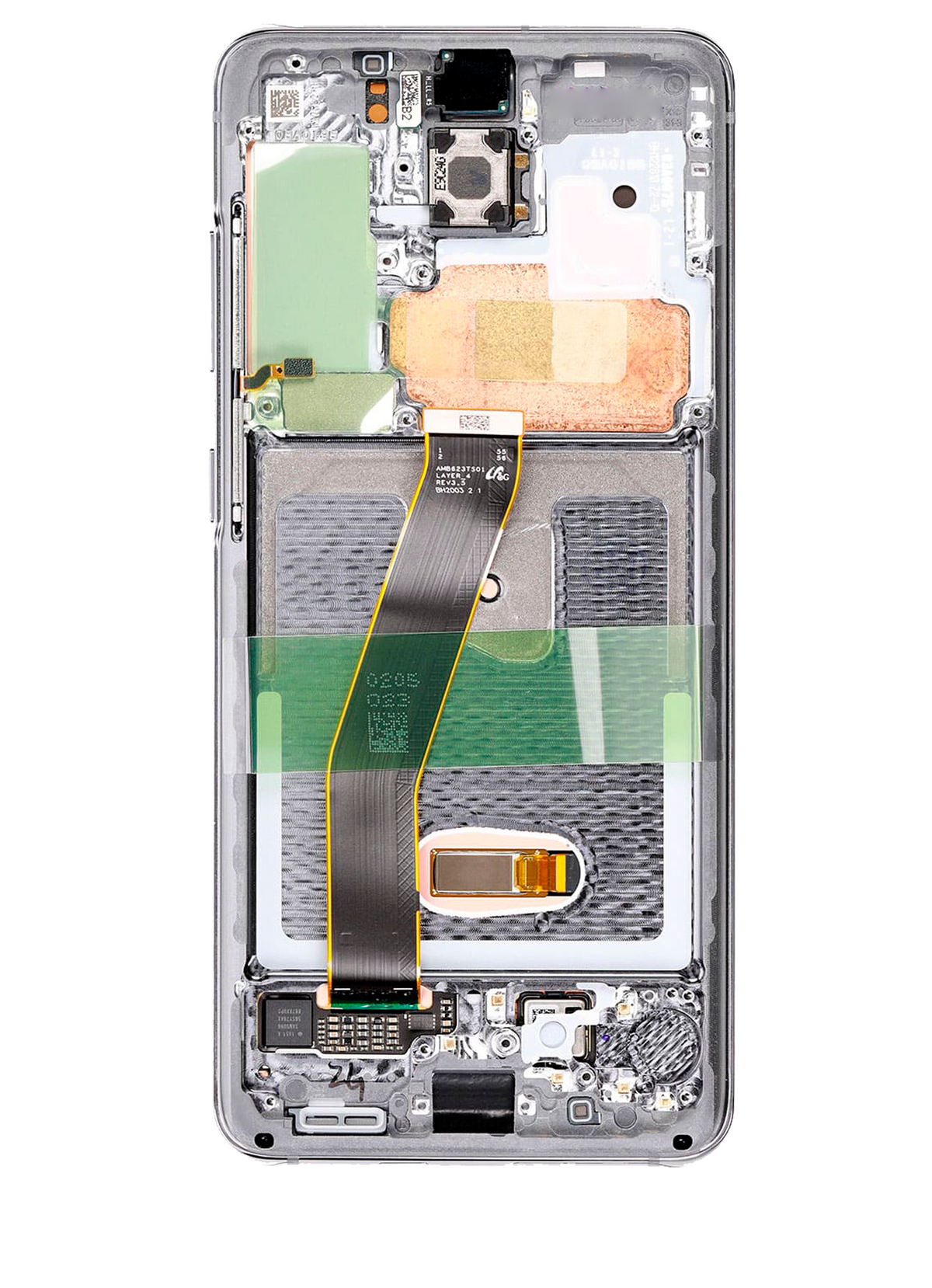 Replacement OLED Assembly With Frame Compatible For Samsung Galaxy S20 5G (Non-Verizon 5G UW Frame) (Used OEM Pull: Grade A) (Cosmic Gray)