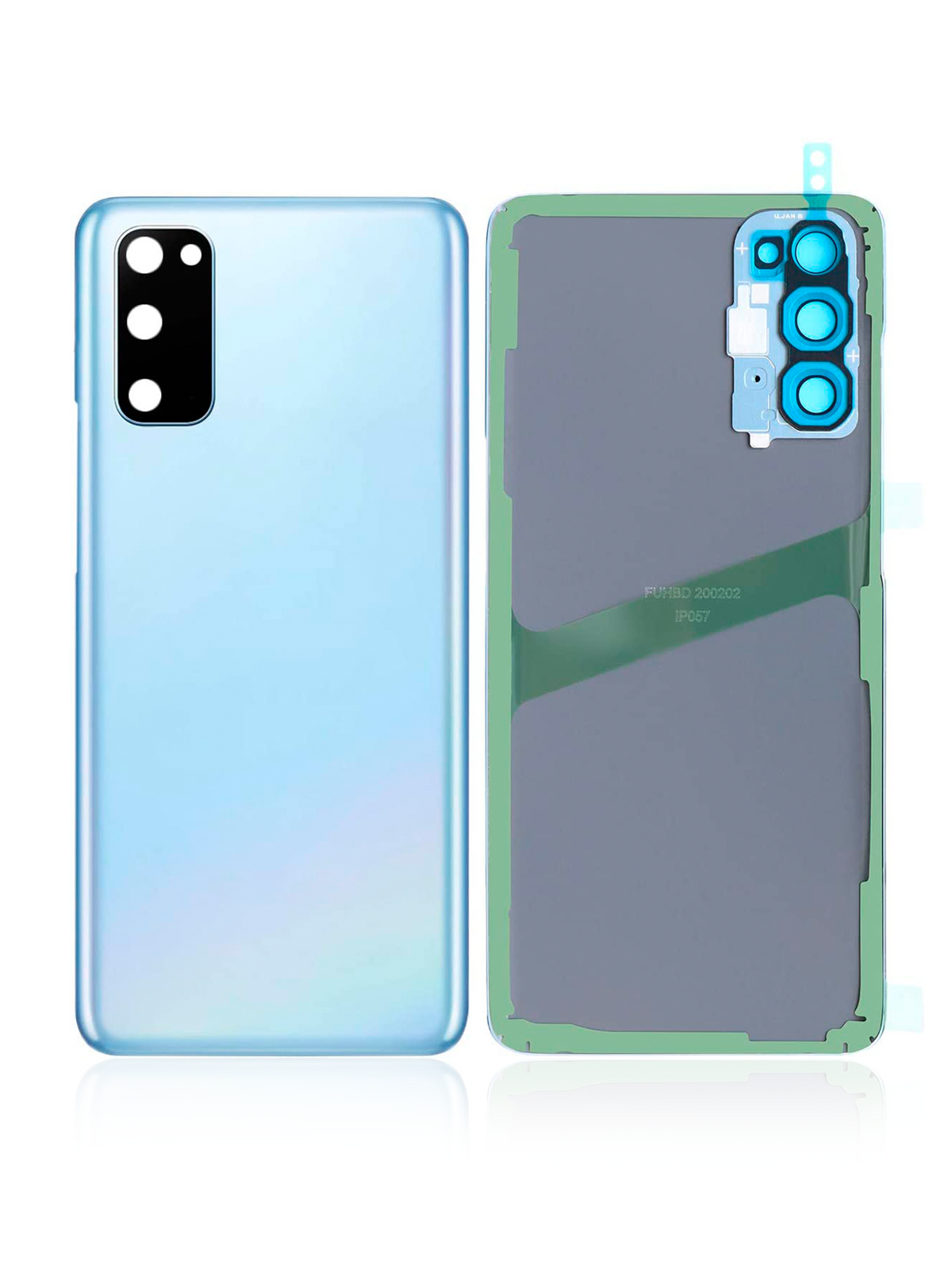 Back Cover Glass With Camera Lens Compatible For Samsung Galaxy S20 Replacement  (No Logo) (Vemake) (Cloud Blue)