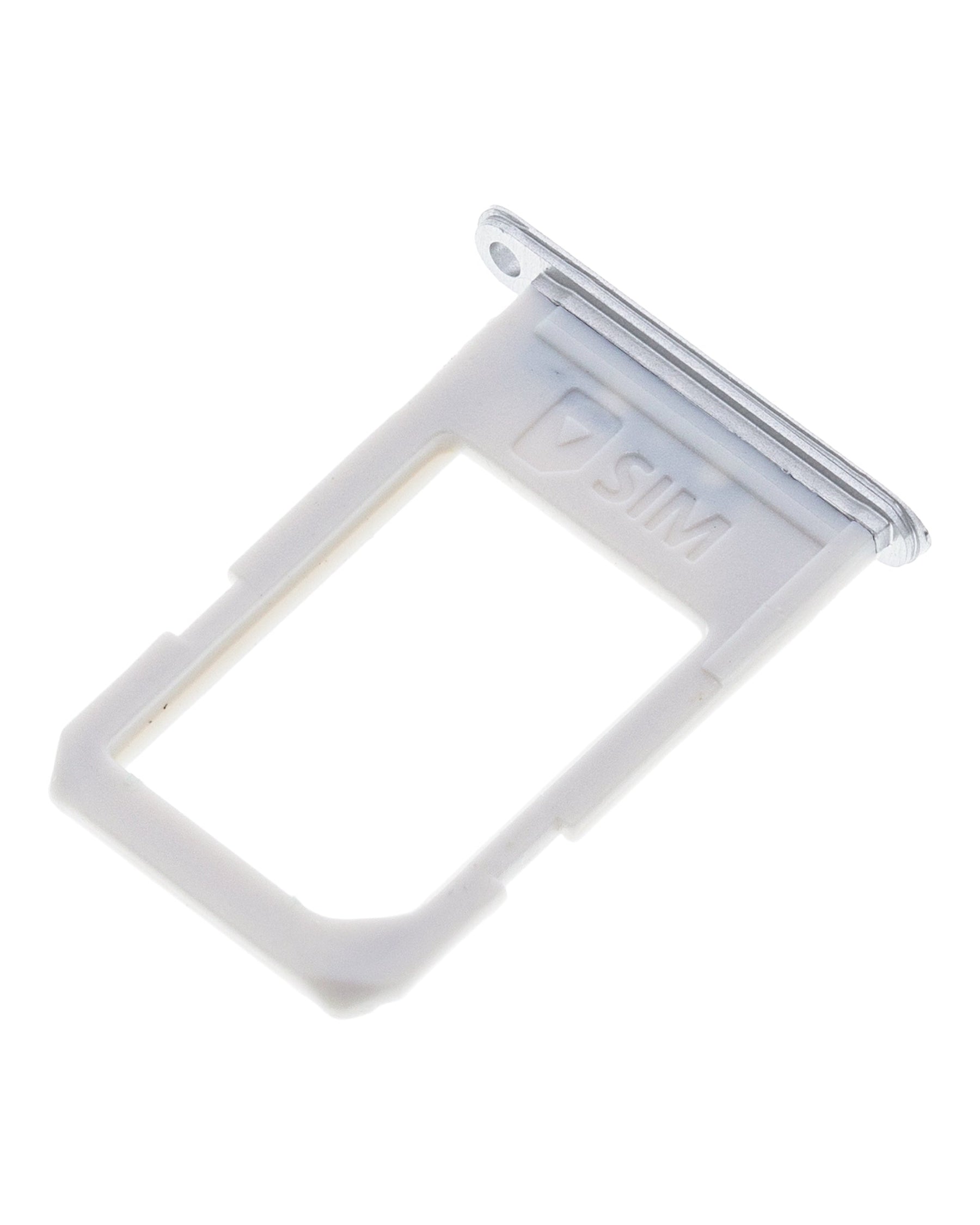 Sim Card Tray Replacement Compatible For Samsung Galaxy S6 Edge Plus (White Pearl / Silver)