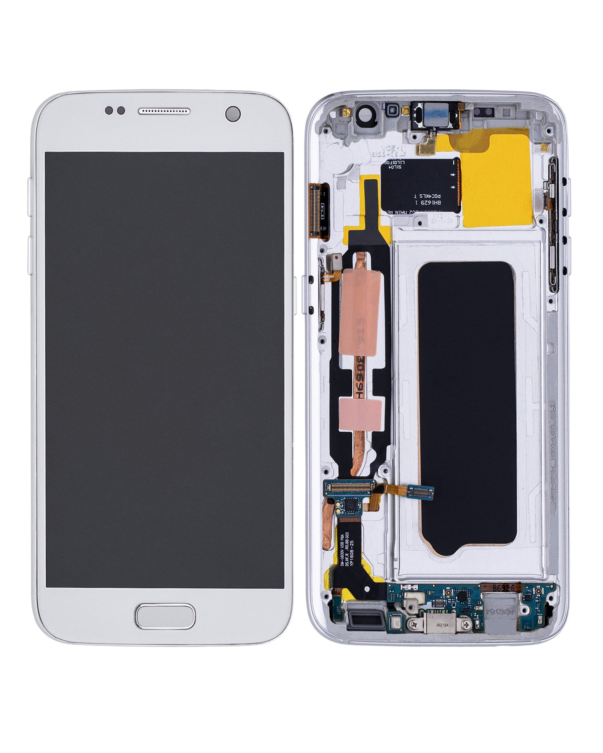 Replacement OLED Assembly With Frame Compatible For Samsung Galaxy S7 (Refurbished) (All US Models) (Silver Titanium)