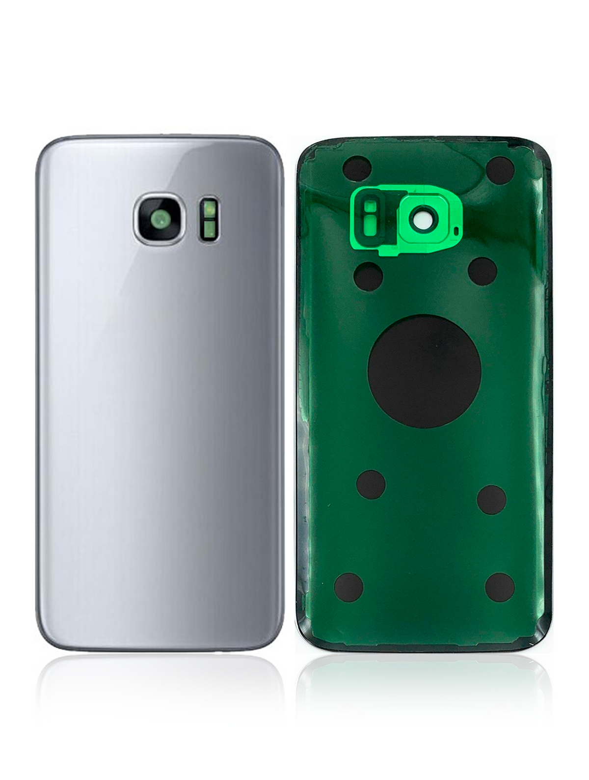 Back Cover Glass With Camera Lens Compatible For Samsung Galaxy S7 Replacement  (No Logo) (Vemake) (Silver)