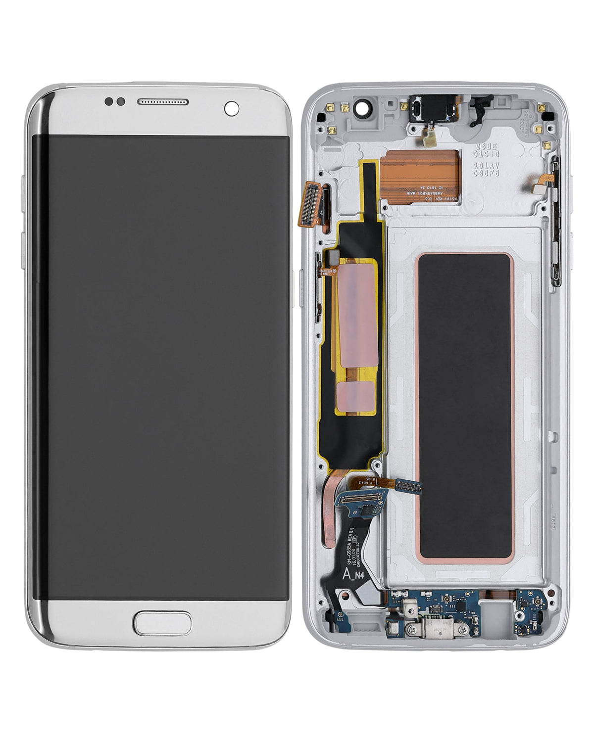 Replacement OLED Assembly With Frame Compatible For Samsung Galaxy S7 Edge (All US Models / G935A) (Refurbished) (Silver)