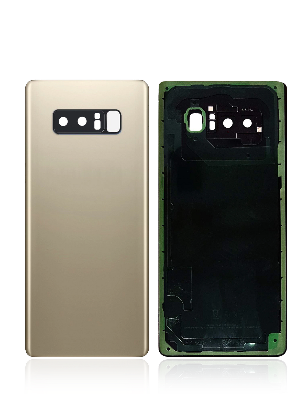 Back Cover Glass With Camera Lens Compatible For Samsung Galaxy Note 8 Replacement (No Logo) (Vemake) (Maple Gold)