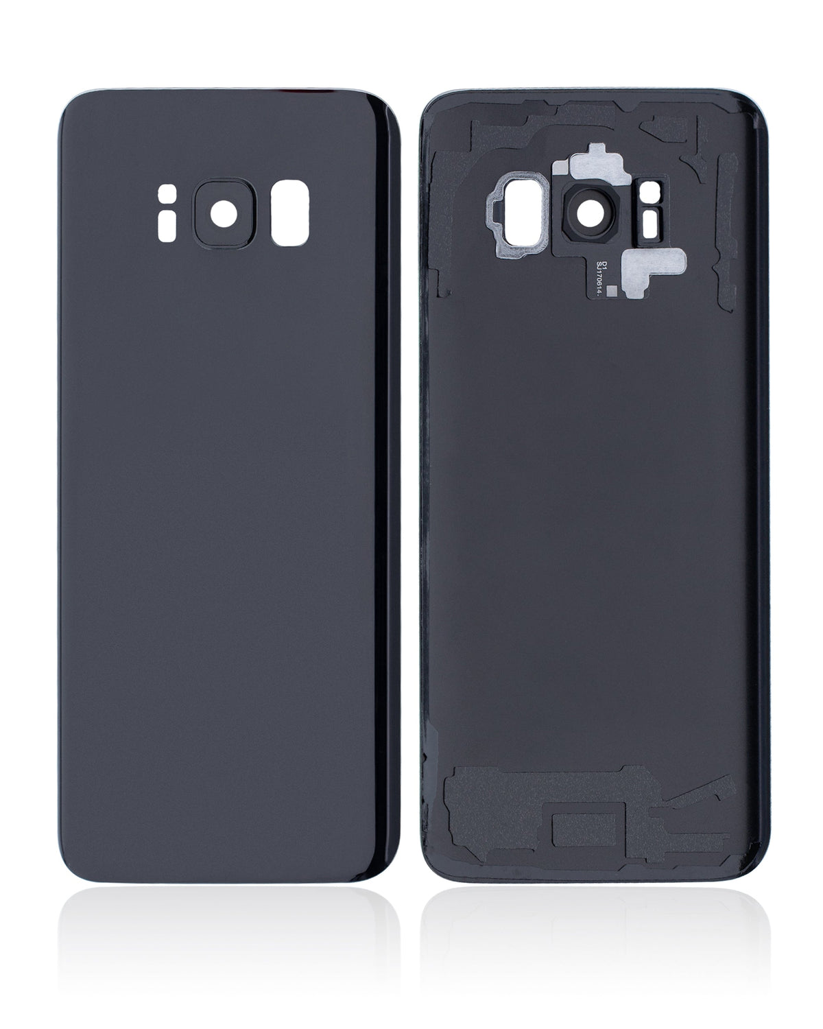 Replacement Back Cover Glass With Camera Lens Compatible For Samsung Galaxy S8 (No Logo) (Vemake) (Midnight Black)