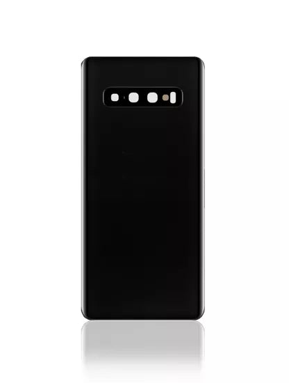 Replacement Back cover Glass With Camera Lens Compatible For Samsung Galaxy S10 (No Logo) (Vemake) (Prism Black)