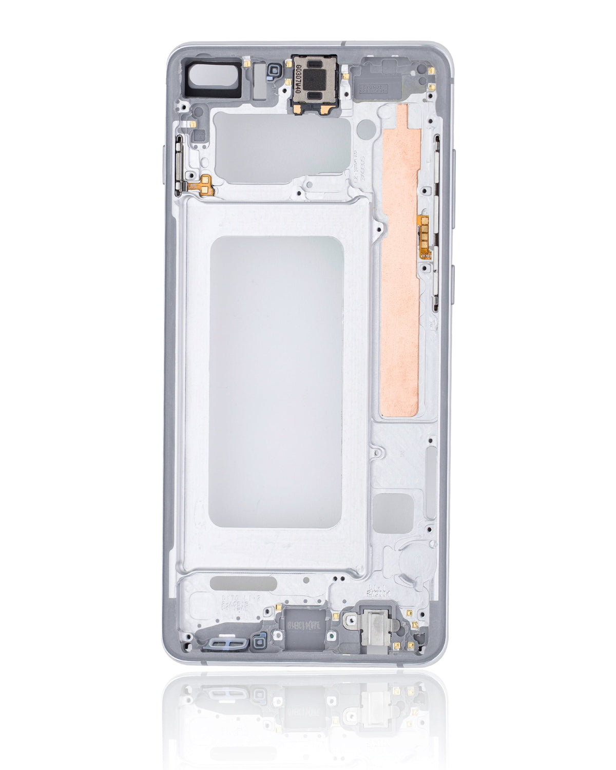 Replacement Mid-Frame Housing Compatible For Samsung Galaxy S10 Plus (With Small Parts) (Prism White)