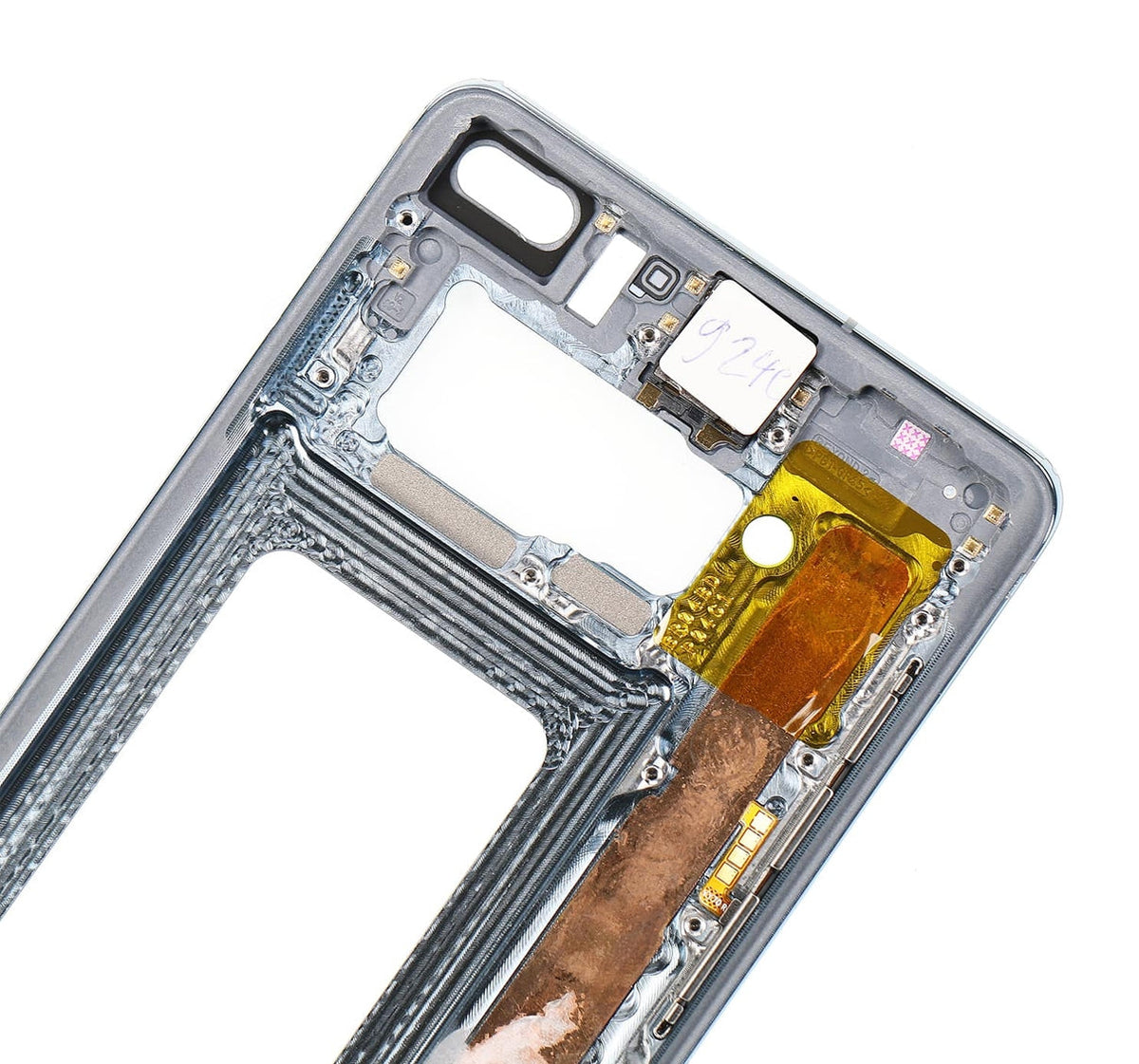 Mid-Frame Housing Compatible For Samsung Galaxy S10 Plus Replacement (With Small Parts) (Ceramic White)