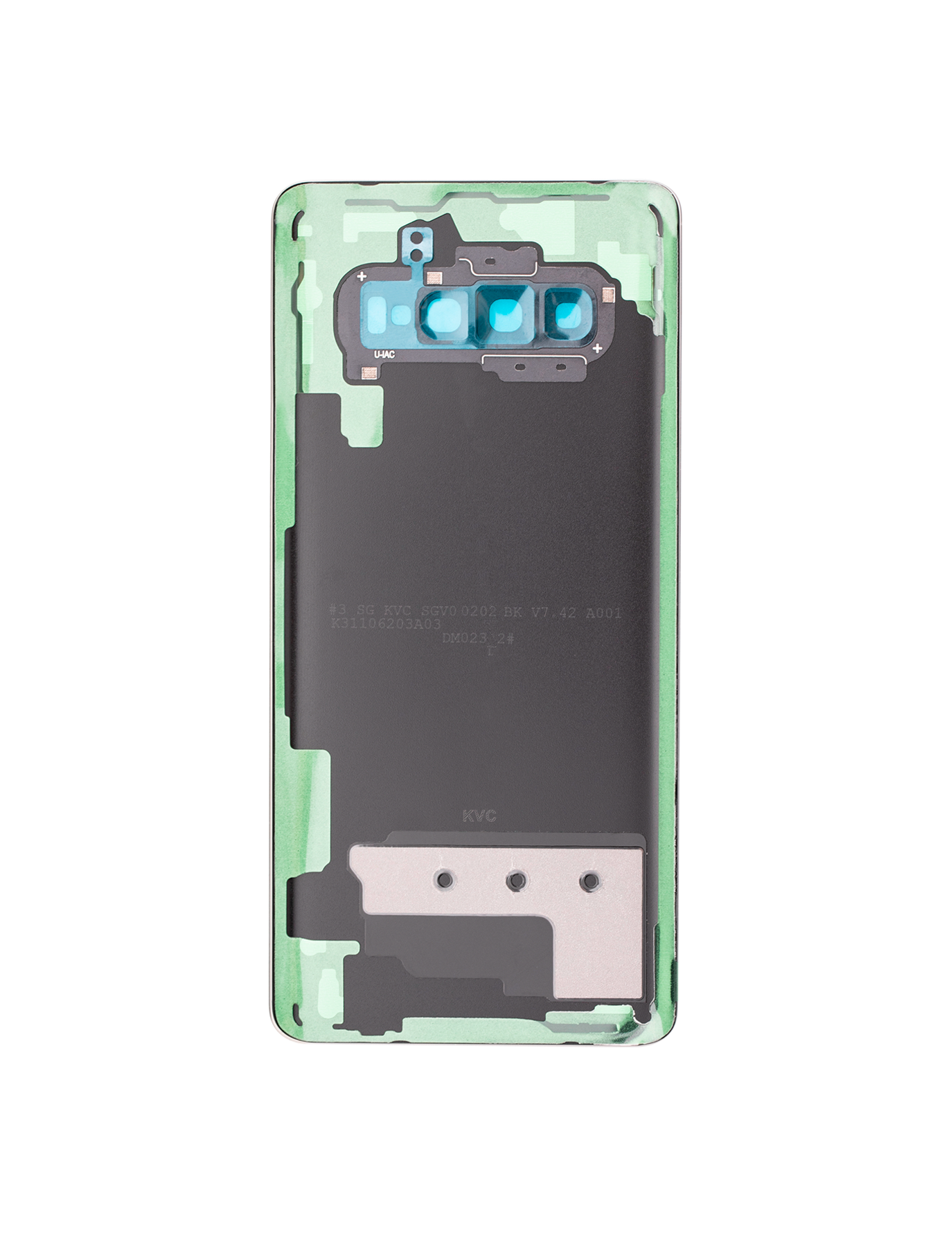 Back cover Glass With Camera Lens Compatible For Samsung Galaxy S10 Plus Replacement (No Logo) (Vemake) (Prism Black)