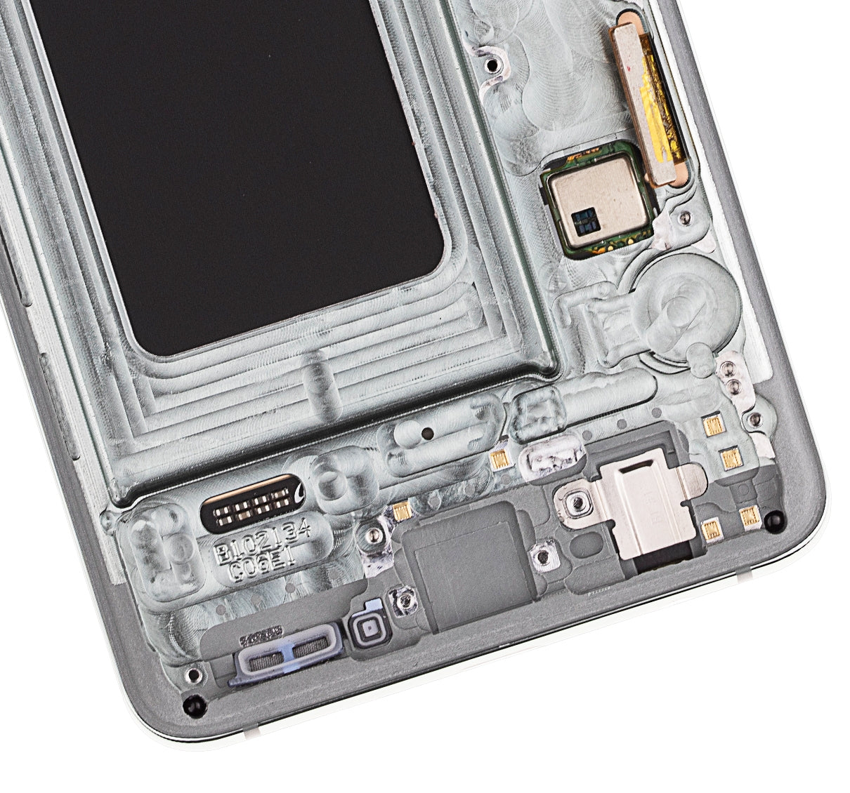 OLED Assembly With Frame Compatible For Samsung Galaxy S10 Replacement (Service Pack) (Prism Green)