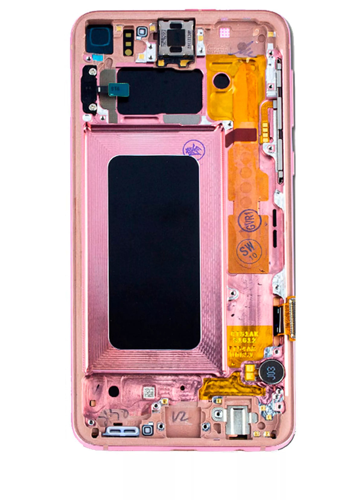 Replacement OLED Assembly With Frame Compatible For Samsung Galaxy S10E (Service Pack) (Flamingo Pink)