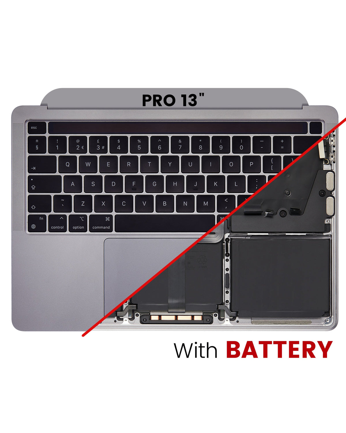 SPACE GREY) TOP CASE ASSEMBLY WITH KEYBOARD AND BATTERY FOR MACBOOK PRO 13" M1 A2338 (LATE 2020)