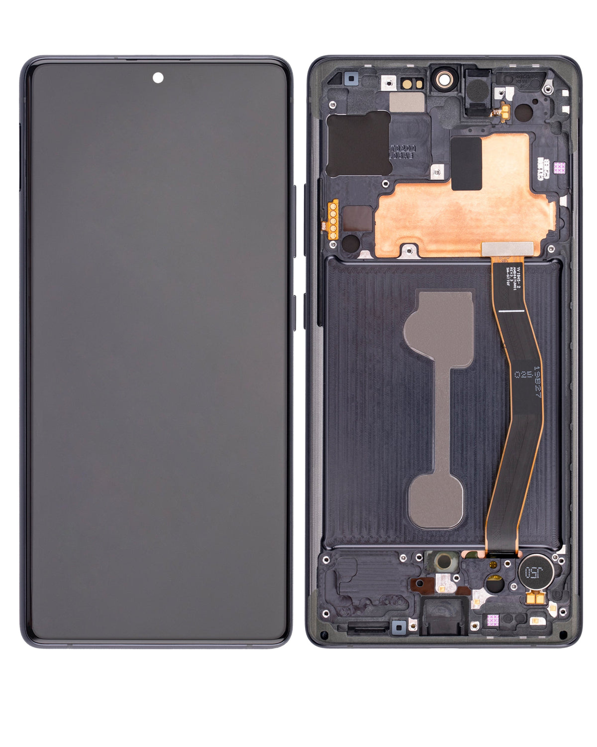 OLED Assembly With Frame Compatible For Samsung Galaxy S10 Lite Replacement (Service Pack) (Prism Black)