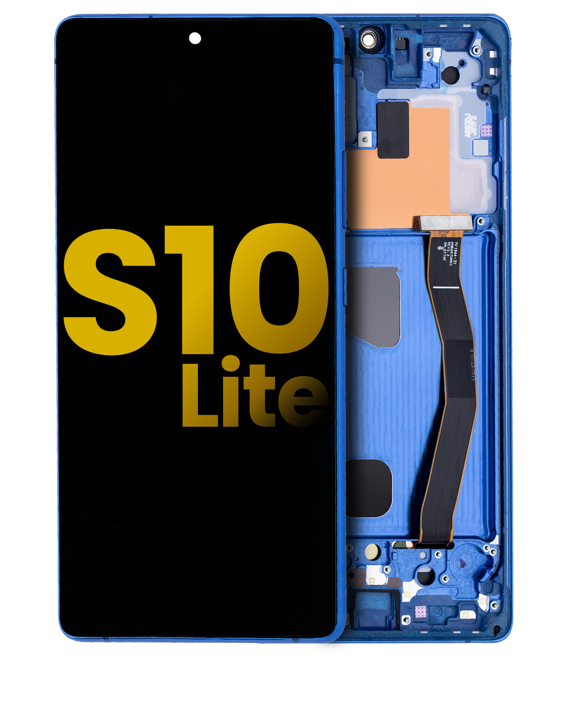 OLED Assembly With Frame Compatible For Samsung Galaxy S10 Lite Replacement (Service Pack) (Prism Blue)