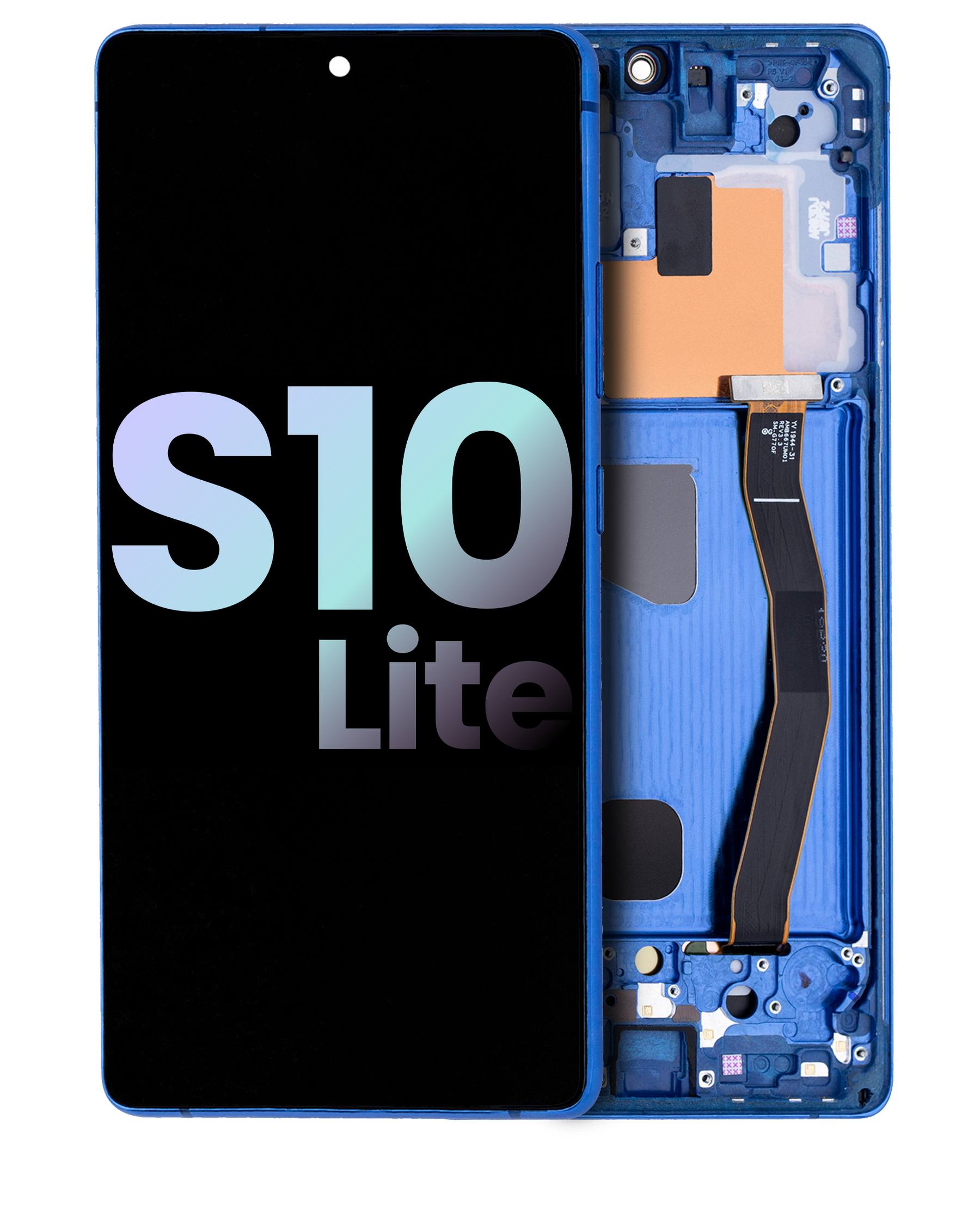 OLED Assembly With Frame Compatible For Samsung Galaxy S10 Lite Replacement (Service Pack) (Prism Blue)
