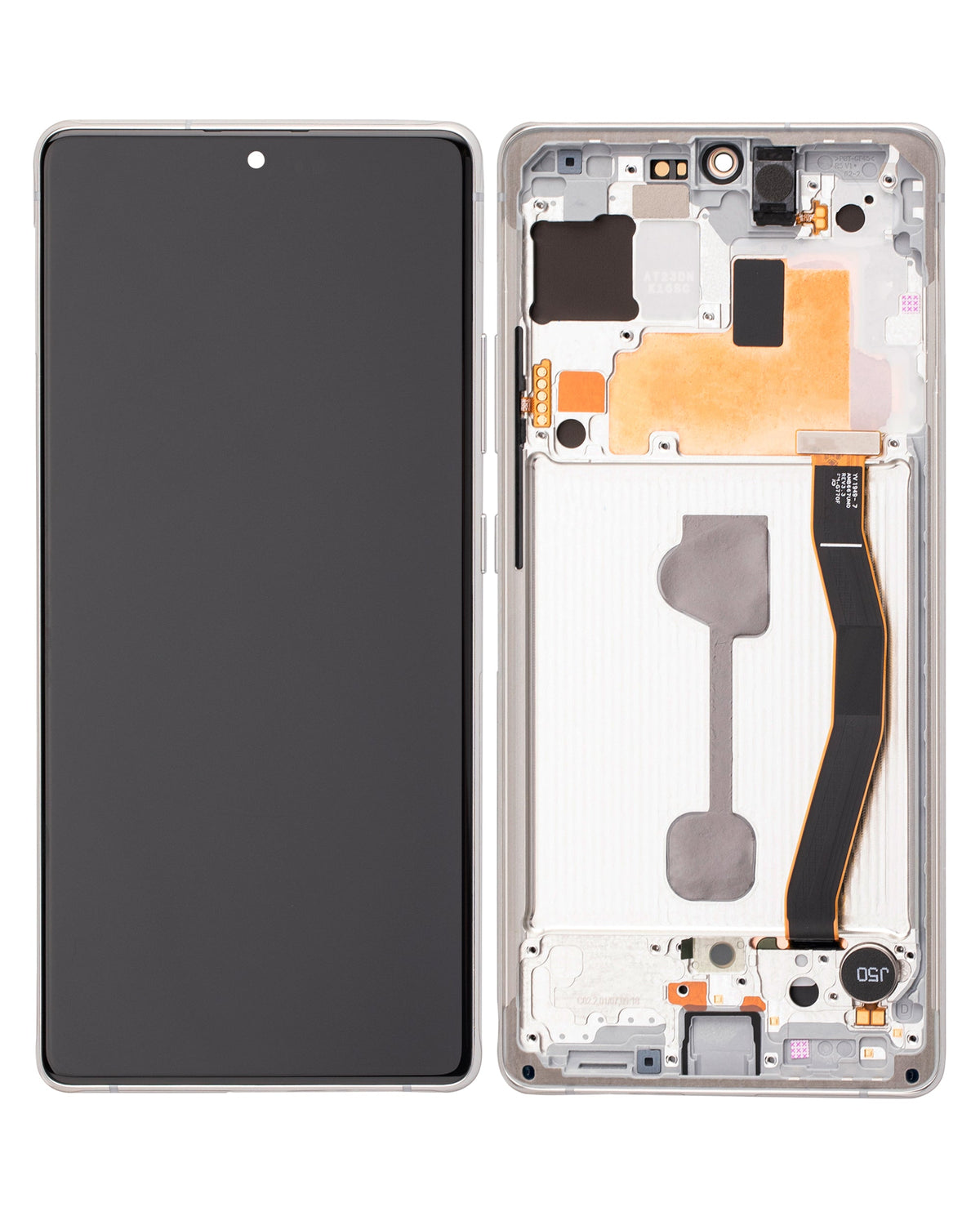 OLED Assembly With Frame Compatible For Samsung Galaxy S10 Lite Replacement by Macfactory.Store (Service Pack) (Prism White)