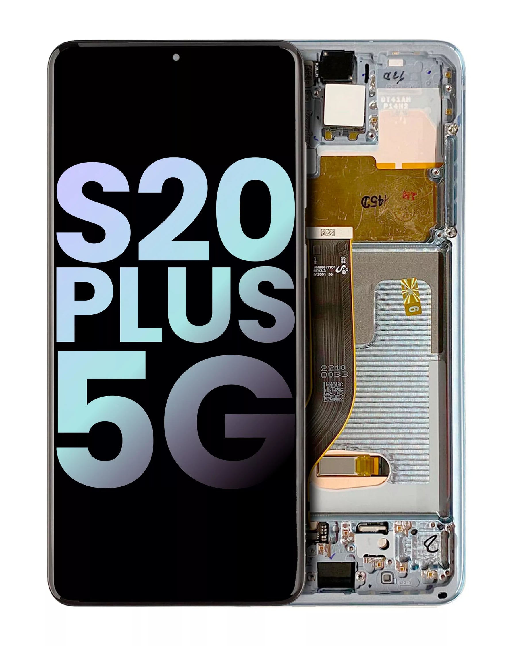 OLED Assembly With Frame Compatible For Samsung Galaxy S20 Plus 5G Replacement (Service Pack) (Cloud White)