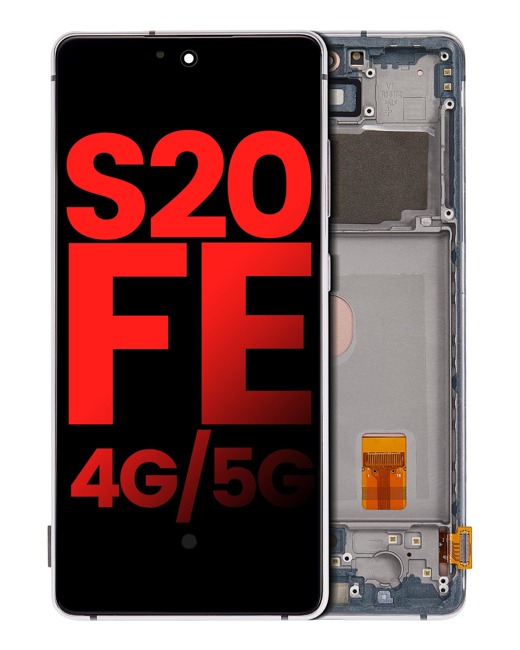 OLED Assembly With Frame Compatible For Samsung Galaxy S20 FE 4G / 5G Replacement (Vemake) (Cloud White)