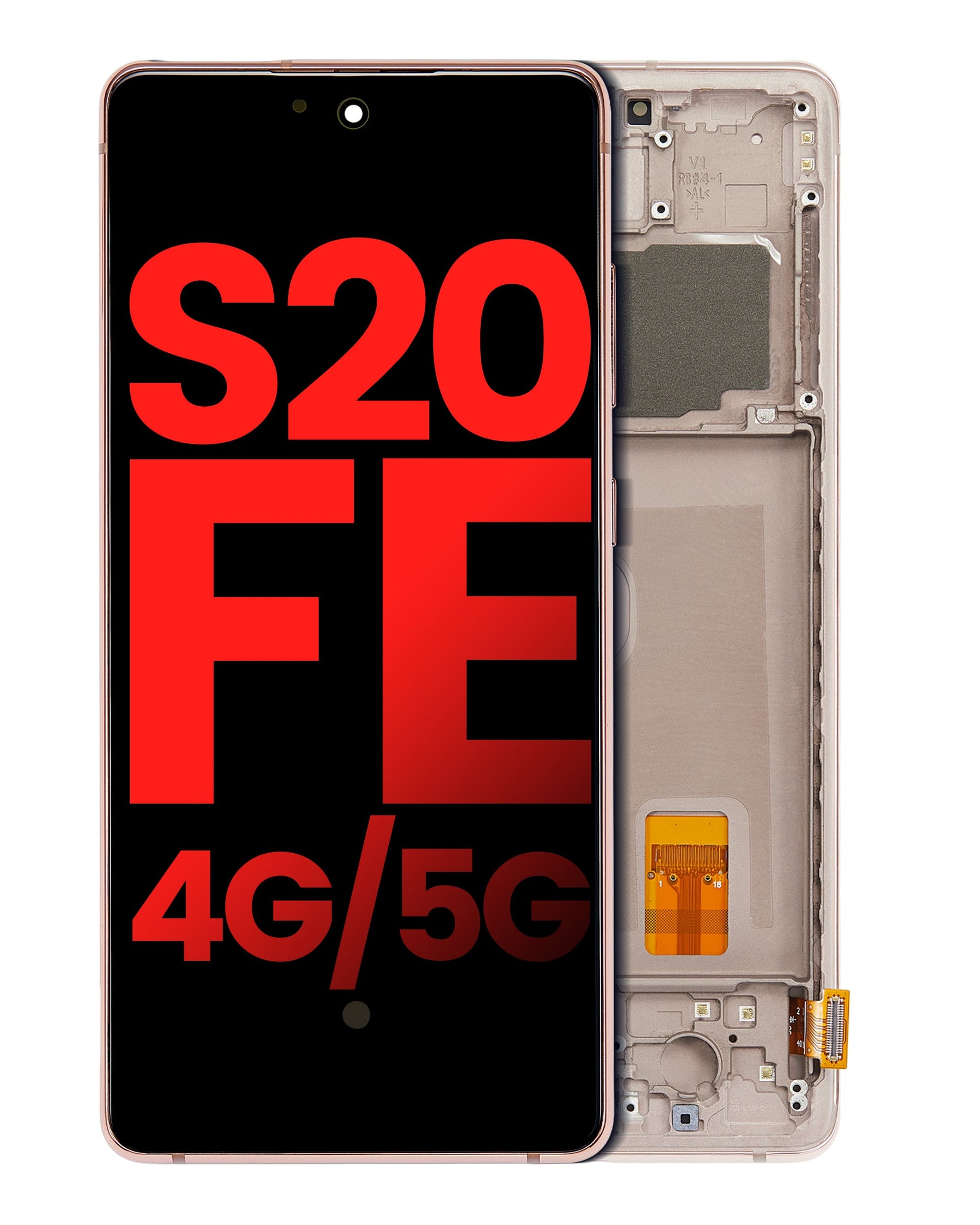 OLED Assembly With Frame Compatible For Samsung Galaxy S20 FE 4G / 5G Replacement (Vemake) (Cloud Orange)