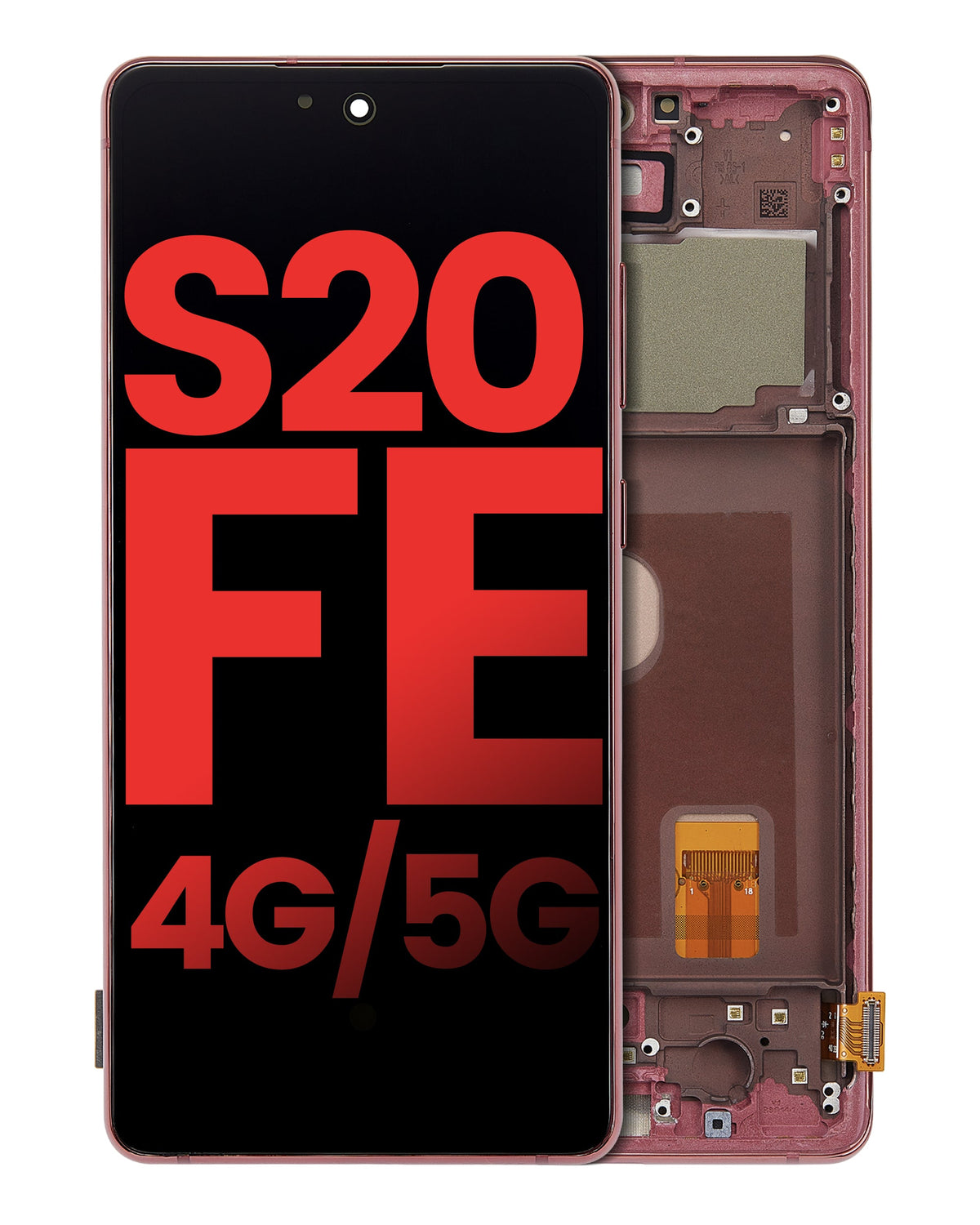 Replacement OLED Assembly With Frame Compatible For Samsung Galaxy S20 FE 4G / 5G (Vemake) (Cloud Red)
