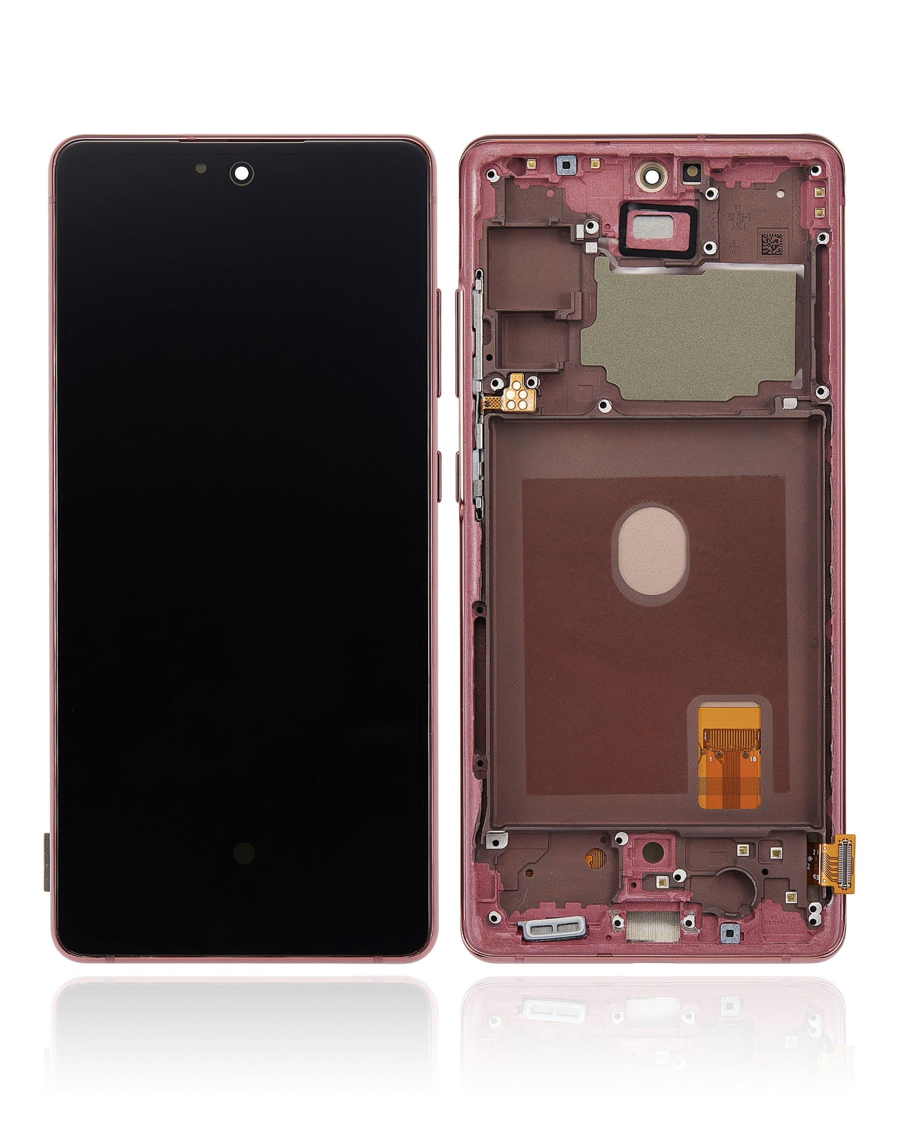 Replacement OLED Assembly With Frame Compatible For Samsung Galaxy S20 FE 4G / 5G (Vemake) (Cloud Red)
