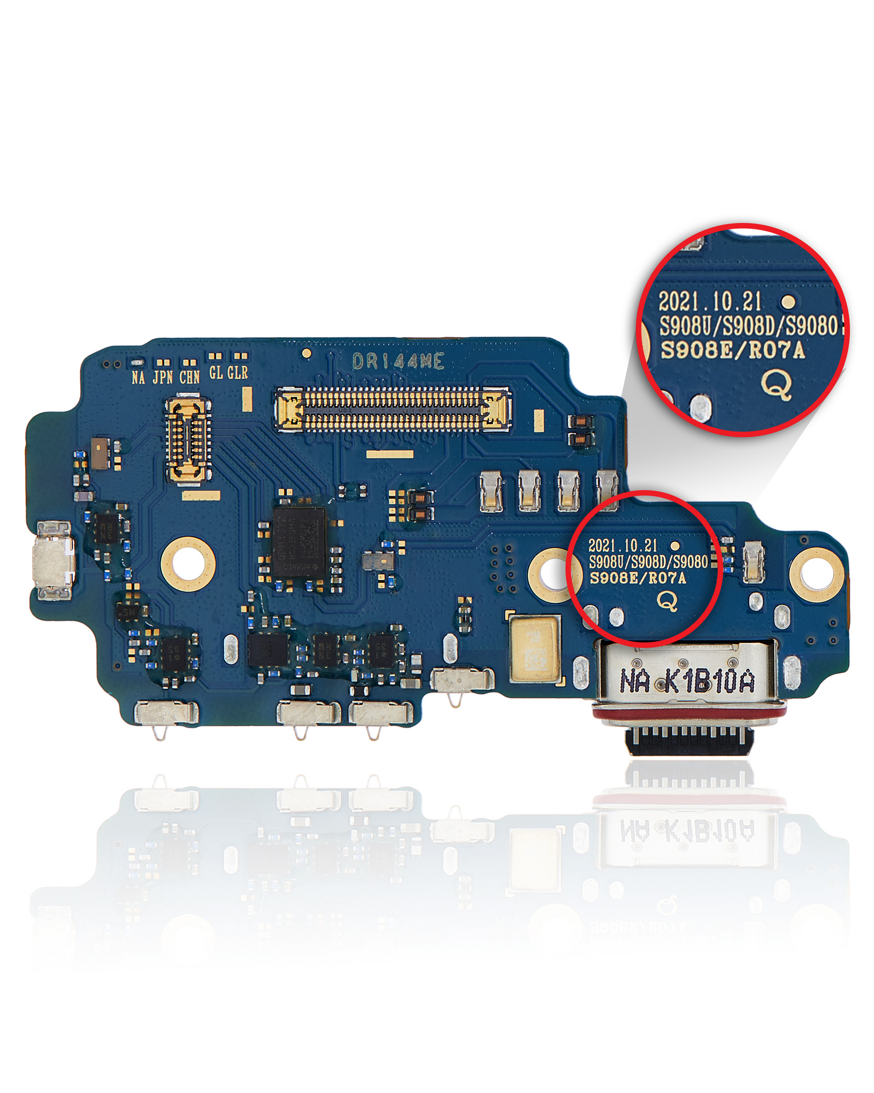 Charging Port Board With Sim Card Reader Compatible For Samsung Galaxy S22 Ultra 5G Replacement(US Version)