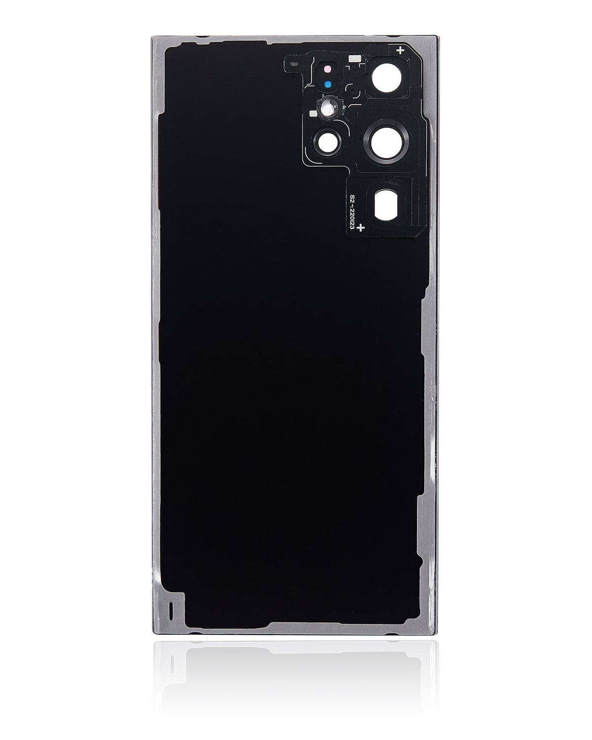 Back Cover Glass With Camera Lens Compatible For Samsung Galaxy S22 Ultra 5G Replacement (No Logo) (Vemake) (Phantom Black)