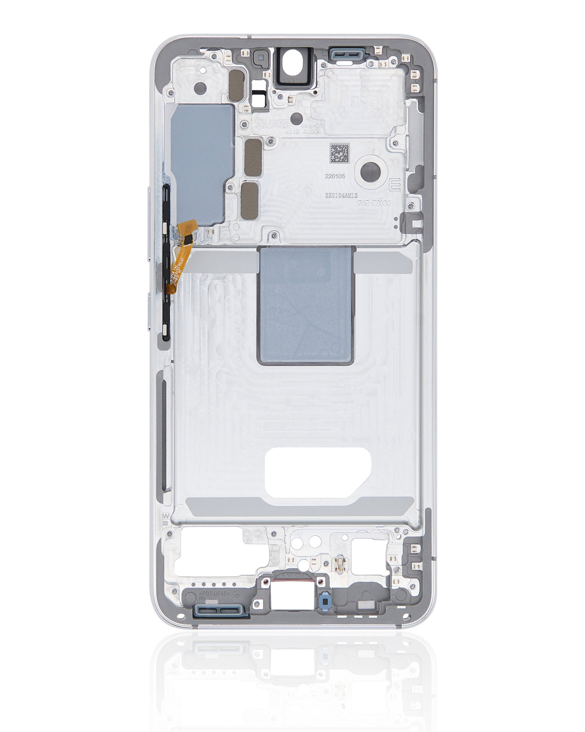 Mid-Frame Housing Compatible For Samsung Galaxy S22 5G Replacement(International Version) (White)