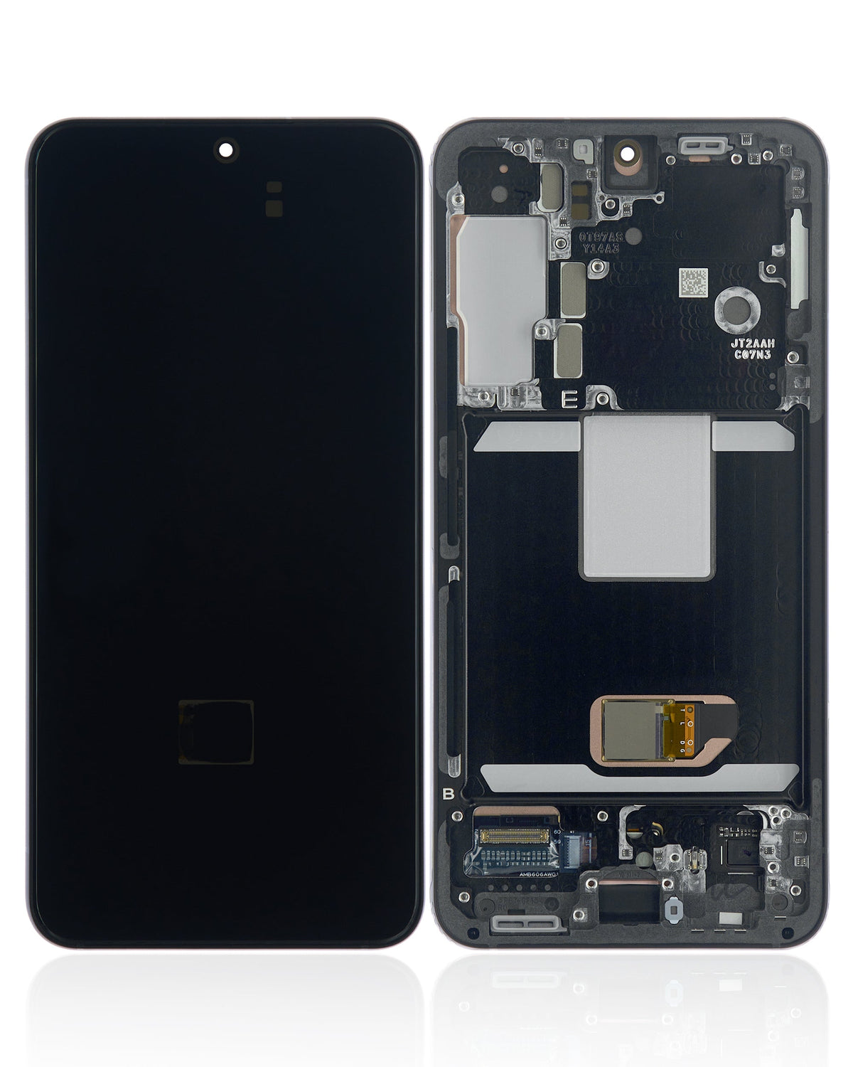 OLED Assembly With Frame Compatible For Samsung Galaxy S22 5G Replacement (US & International Version) (Refurbished) (Phantom Black)