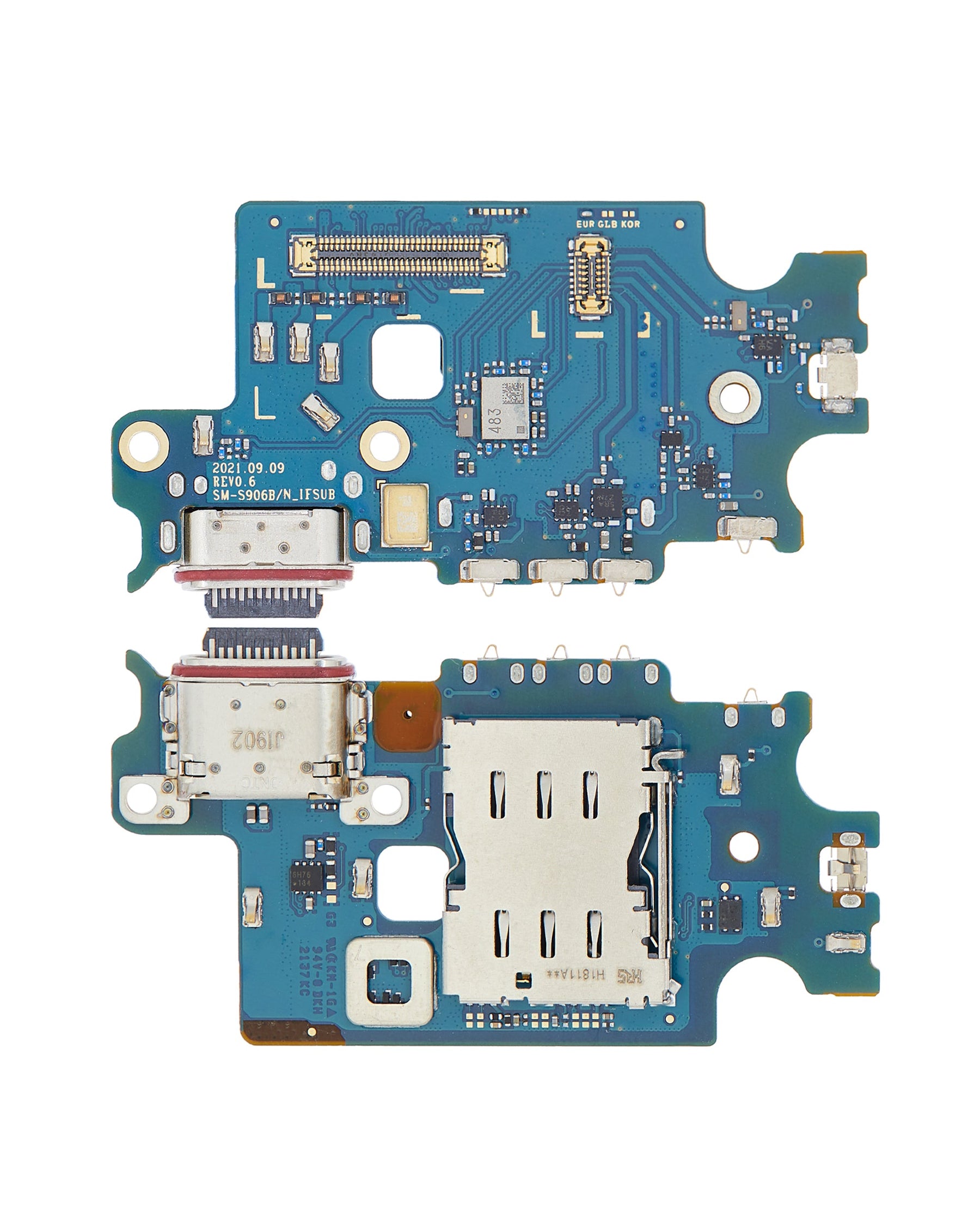Charging Port Board With Sim Card Reader Compatible For Samsung Galaxy S22 Plus 5G Replacement by MacFactory.Store (S906B/N) (International Version)