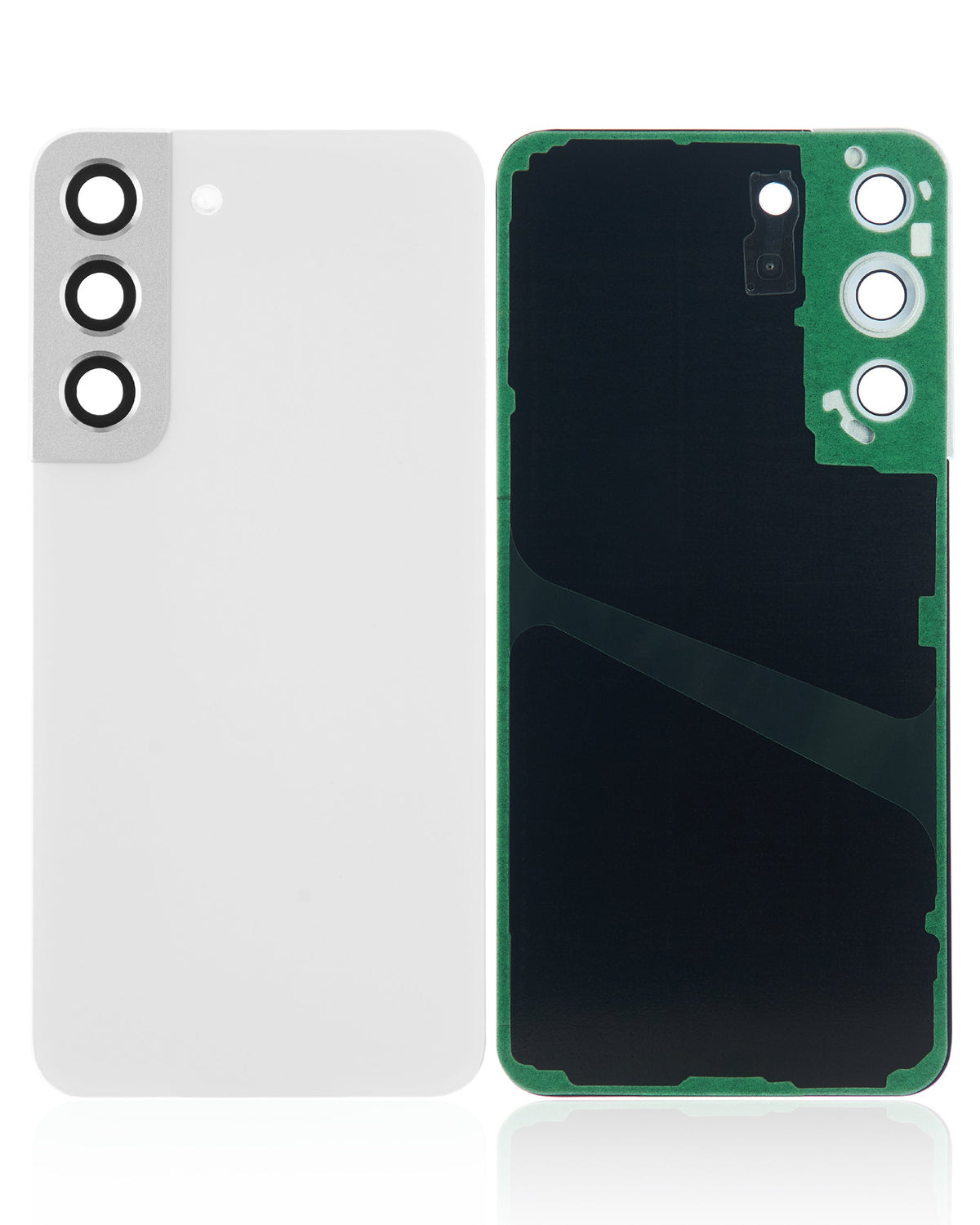 Back Cover Glass With Camera Lens Compatible For Samsung Galaxy S22 5G Replacement  (No Logo) (Vemake) (White)