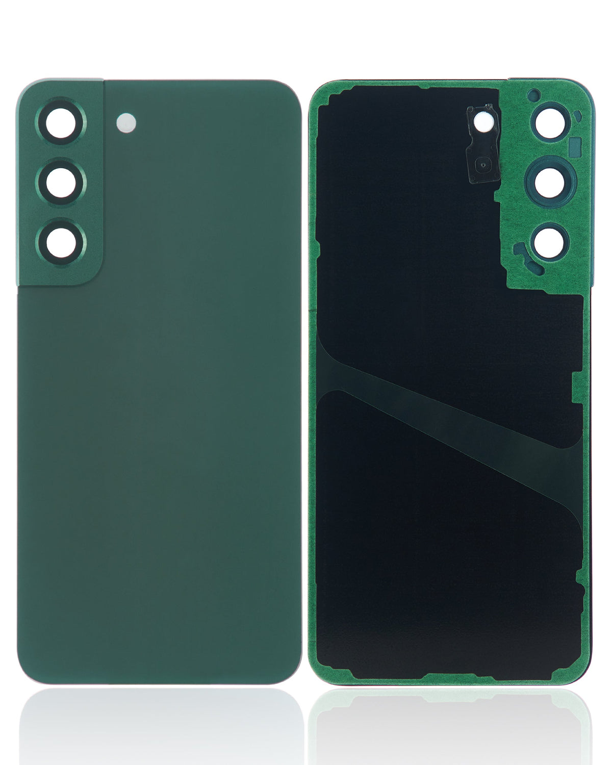 Back Cover Glass With Camera Lens Compatible For Samsung Galaxy S22 5G Replacement (No Logo) (Vemake) (Green)