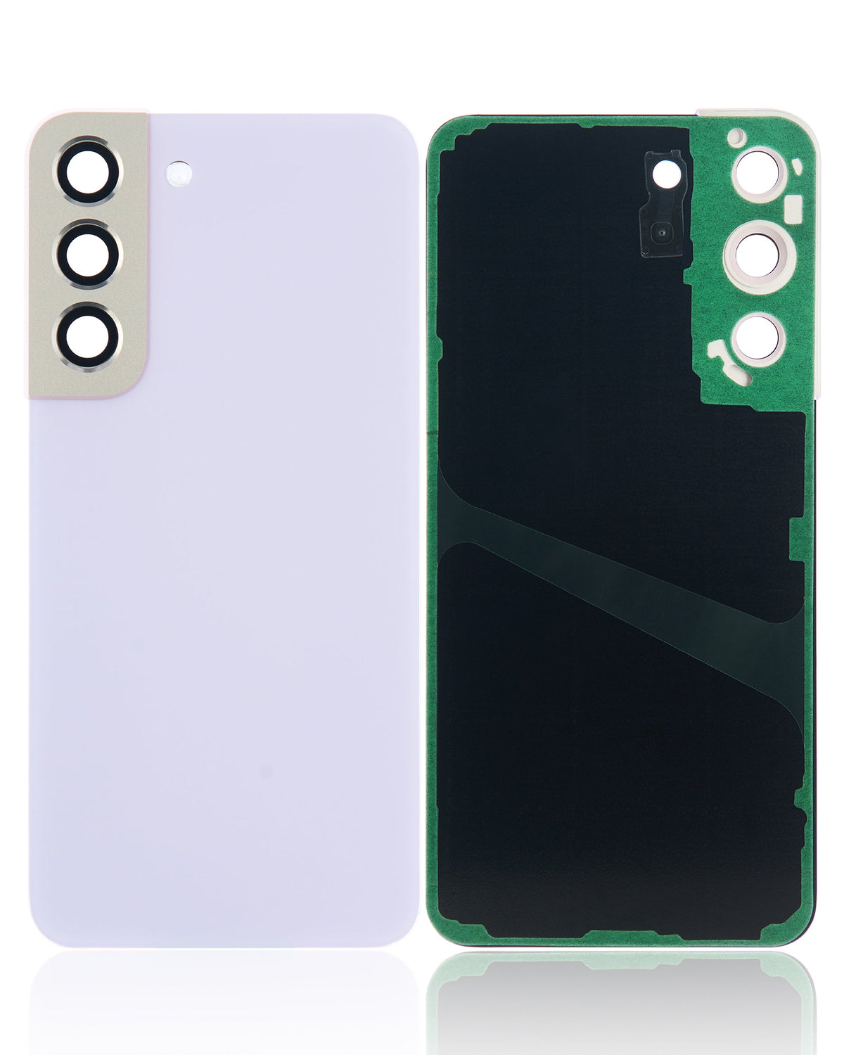 Back Cover Glass With Camera Lens Compatible For Samsung Galaxy S22 5G Replacement (No Logo) (Vemake) (Violet)