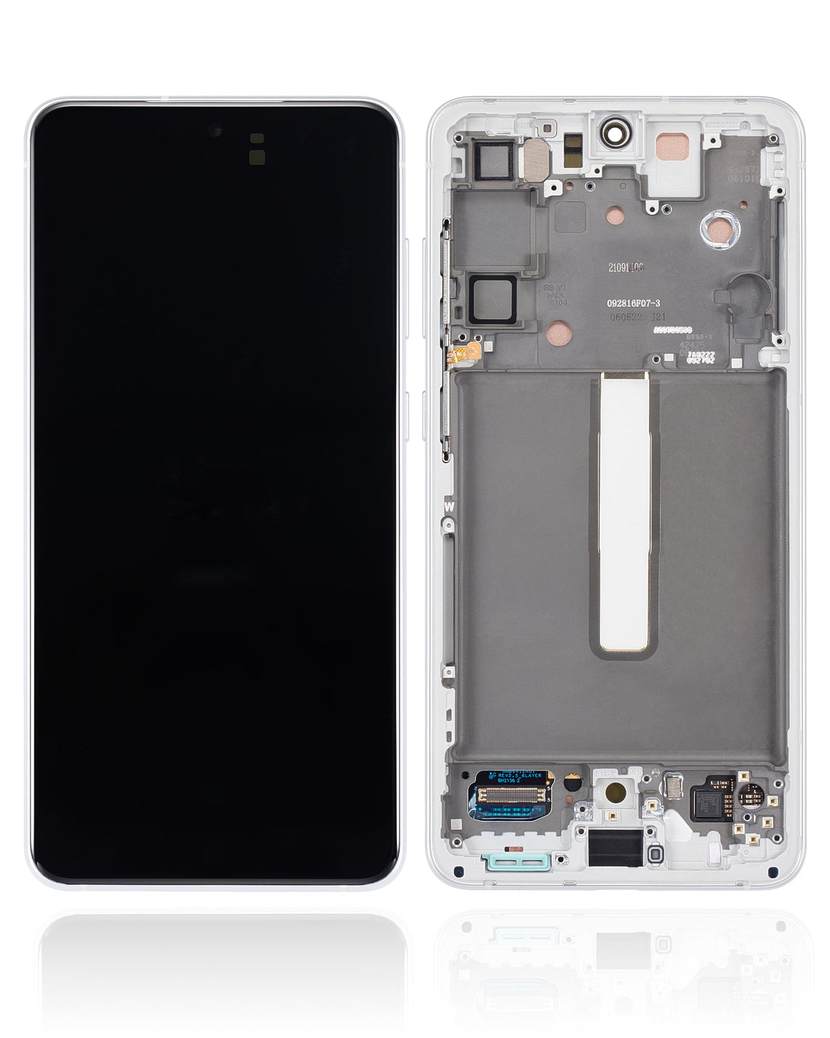 OLED Assembly With Frame Compatible For Samsung Galaxy S21 FE 5G Replacement (US & International) (Refurbished) (White)