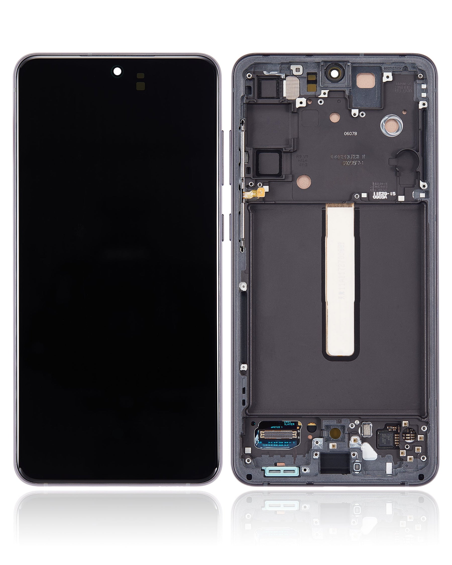 OLED Assembly With Frame Compatible For Samsung Galaxy S21 FE 5G Replacement (US & International Version) (Service Pack) (Graphite)
