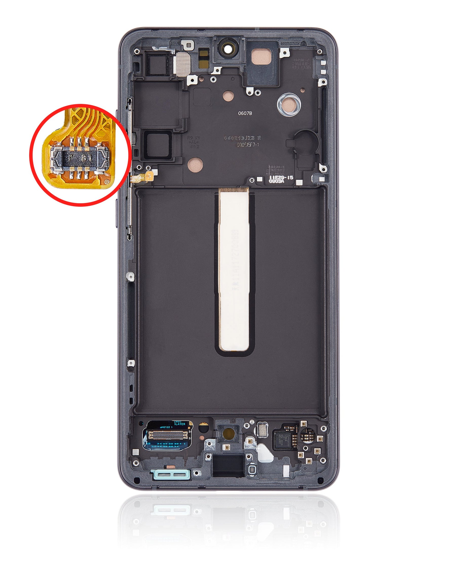 OLED Assembly With Frame Compatible For Samsung Galaxy S21 FE 5G Replacement (US & International Version) (Service Pack) (Graphite)