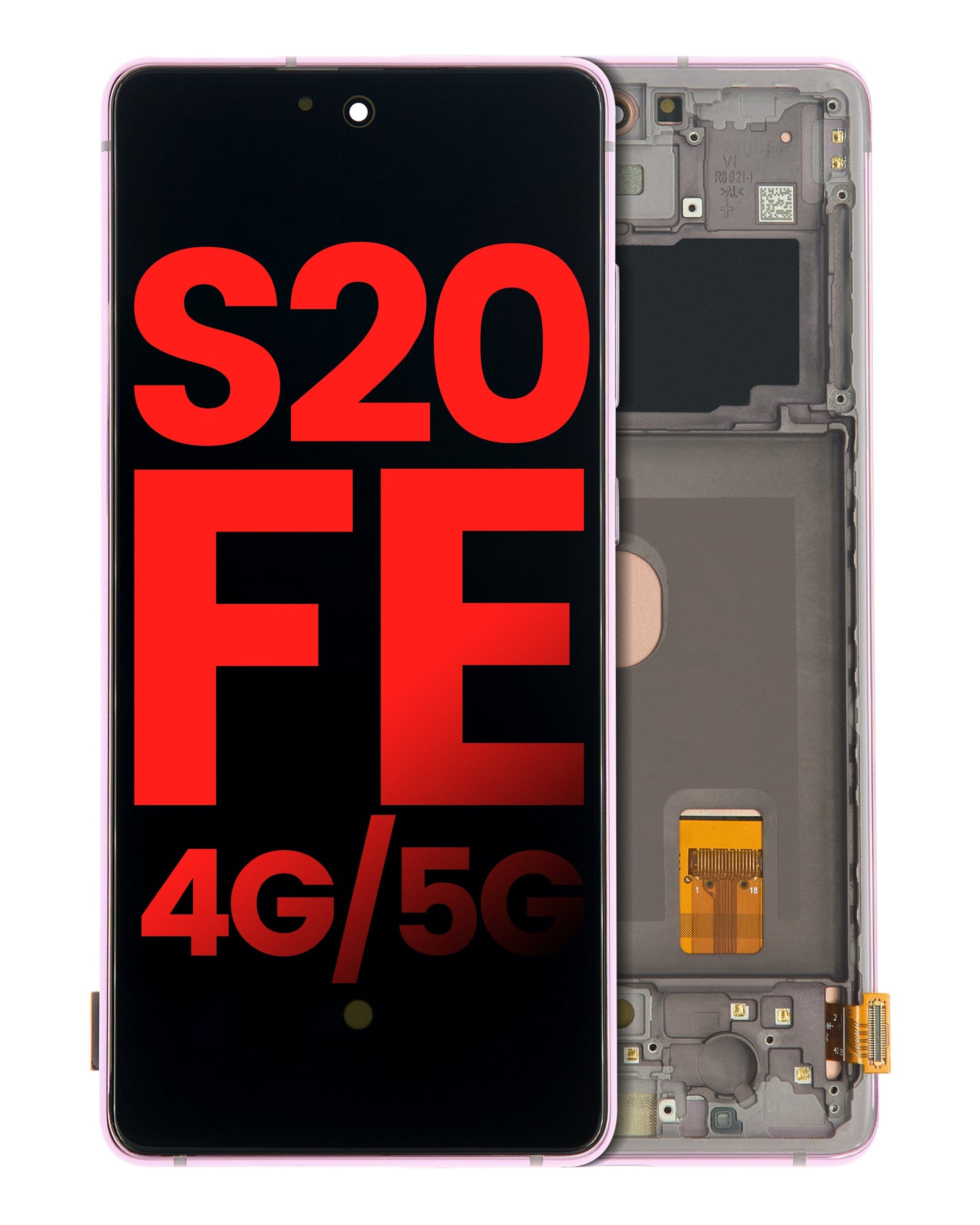 Replacement OLED Assembly With Frame Compatible For Samsung Galaxy S20 FE 4G / 5G (Vemake) (Cloud Lavender)
