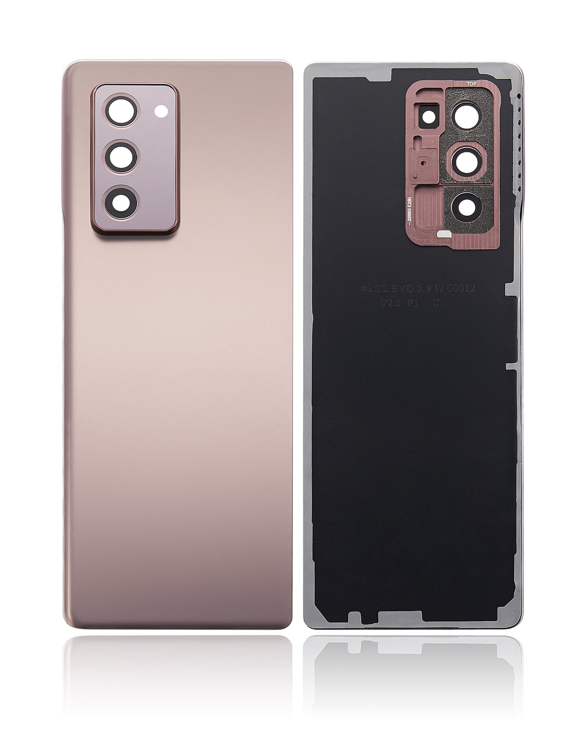 Back Cover Glass With Camera Lens Replacement  Compatible For Samsung Galaxy Z Fold 2 5G (Vemake) (Mystic Bronze)