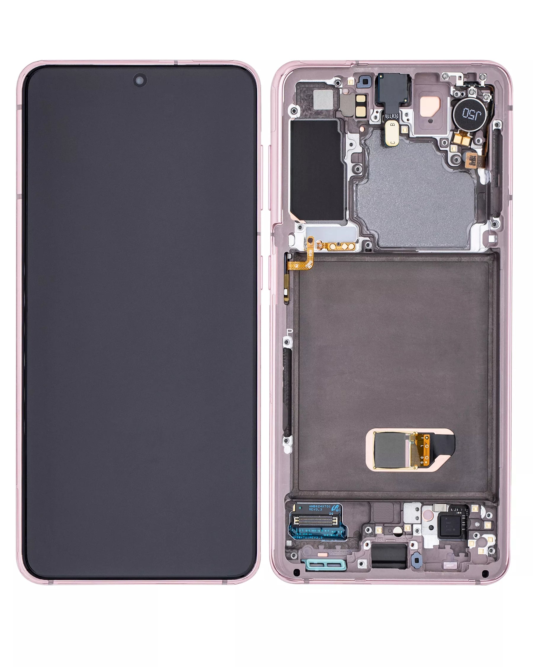 OLED Assembly With Frame Compatible For Samsung Galaxy S21 5G Replacement (Service Pack) (Phantom Violet)