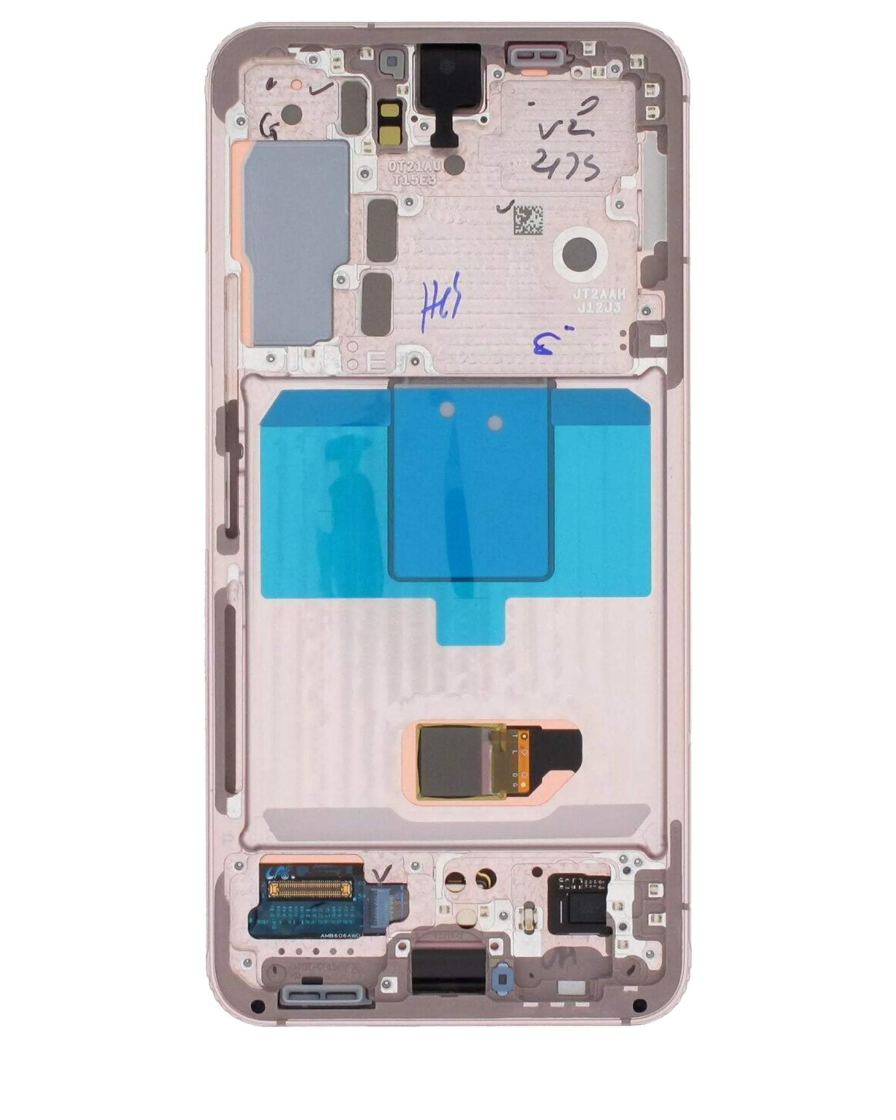 OLED Assembly With Frame Compatible For Samsung Galaxy S22 5G Replacement (Service Pack) (Pink Gold)