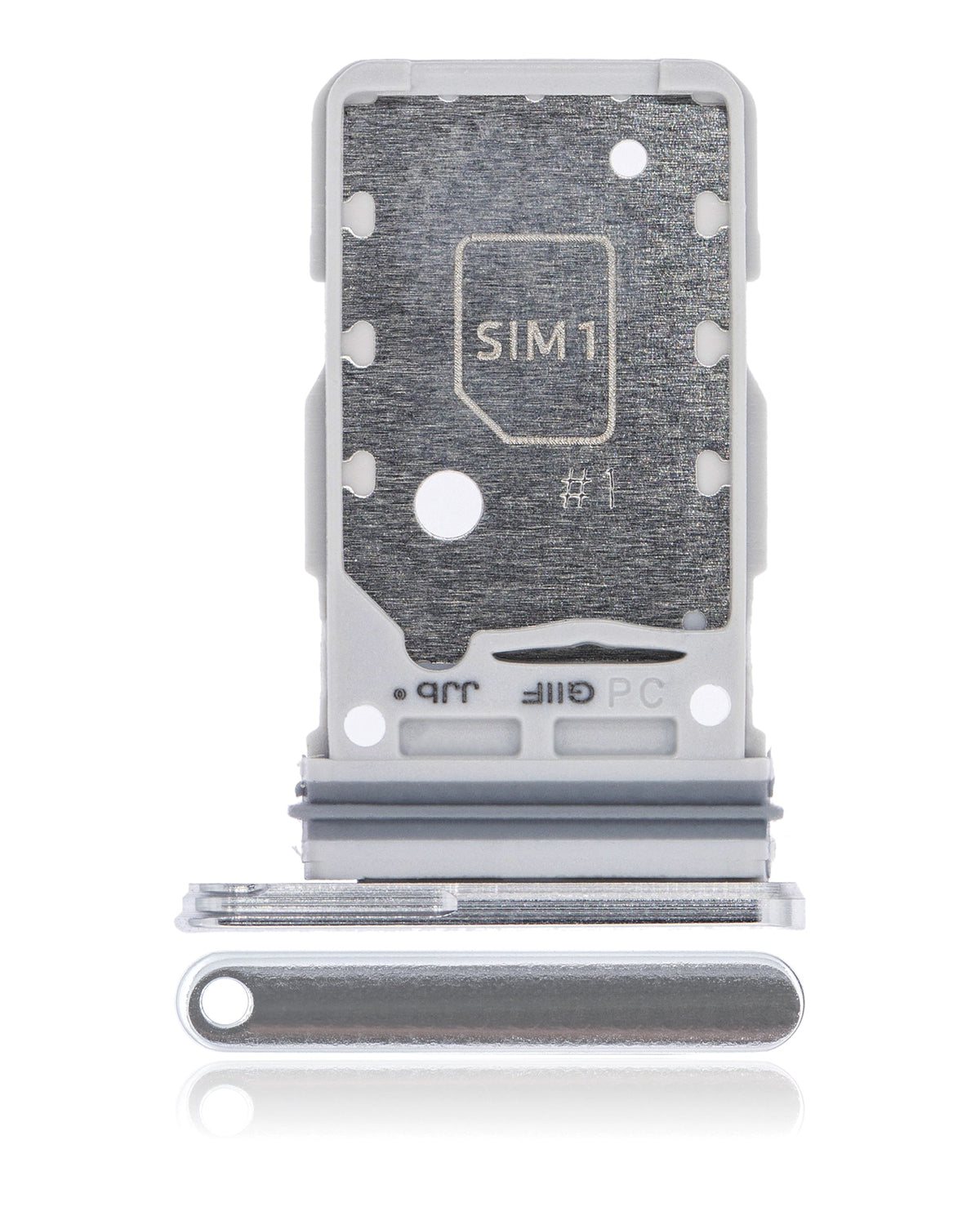 Replacement Dual Sim Card Tray Compatible For Samsung Galaxy S21 Ultra (Phantom Silver)