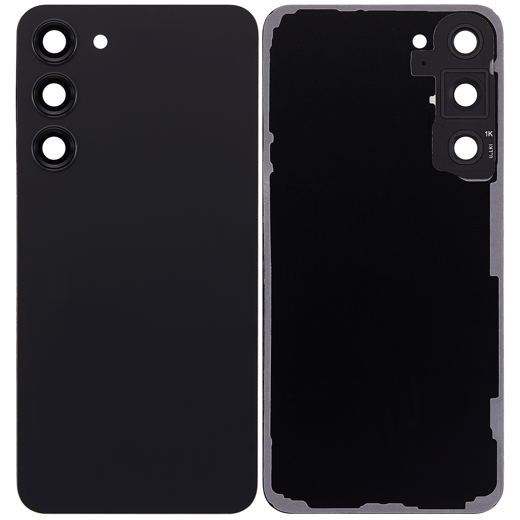 Back Cover Glass With Camera Lens Replacement Compatible For Samsung Galaxy S23 Plus 5G (No Logo) (Vemake) (Phantom Black)