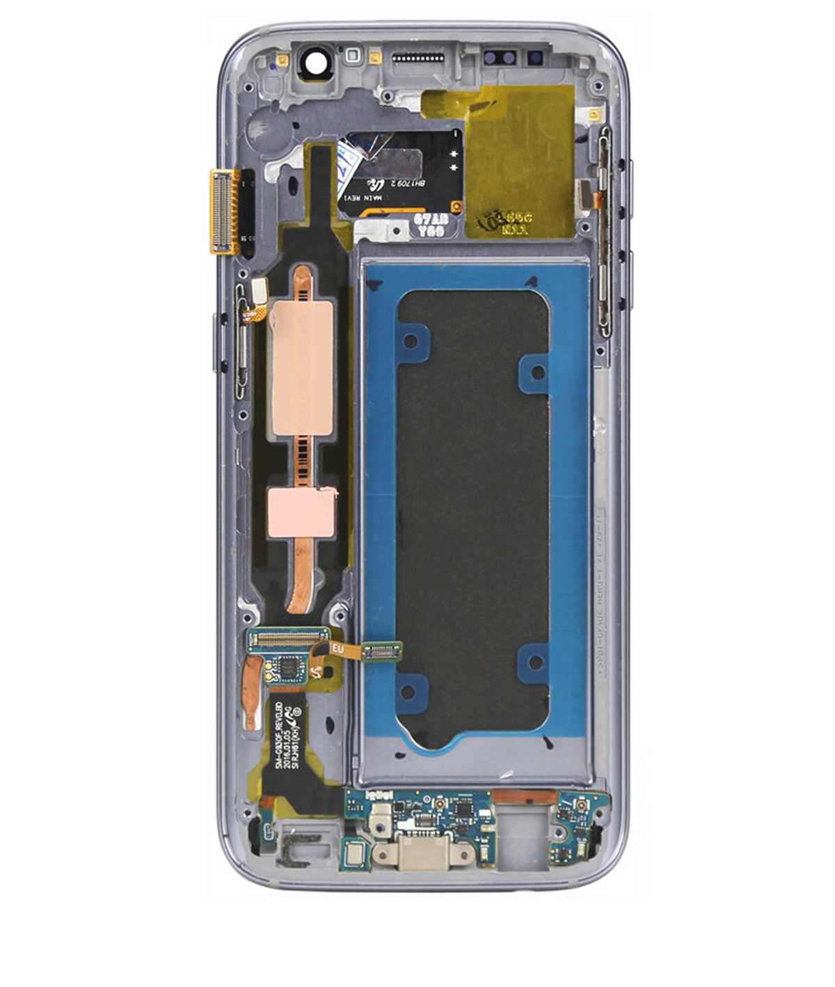 Replacement OLED Assembly With Frame Compatible For Samsung Galaxy S7 (Blemish: Grade D) (All US Models) (Black Onyx)