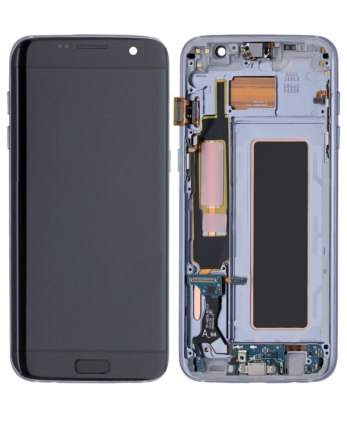 OLED Assembly With Frame Compatible For Samsung Galaxy S7 Edge Replacement  (All US Models / G935A) (Vemake) (Black Onyx)